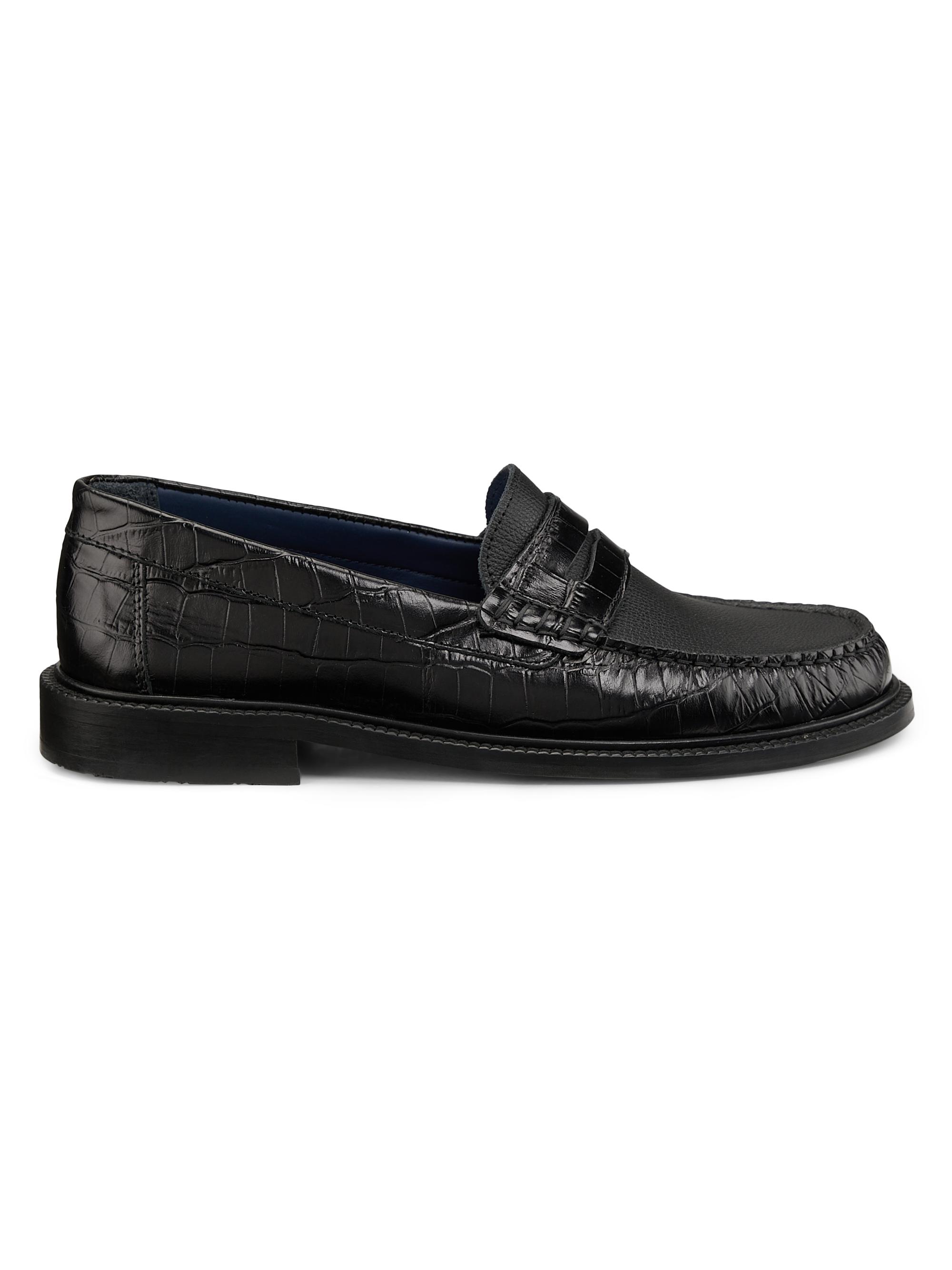 Vinny's Men's J. Press x  Yardee Embossed Leather Loafers - Black