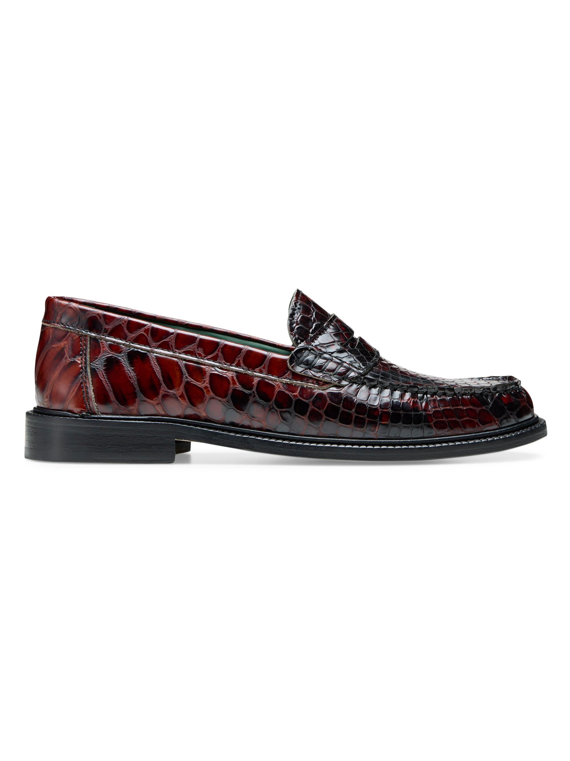 Vinny's Men's Yardee Crocodile-Embossed Leather Loafers - Brown Python