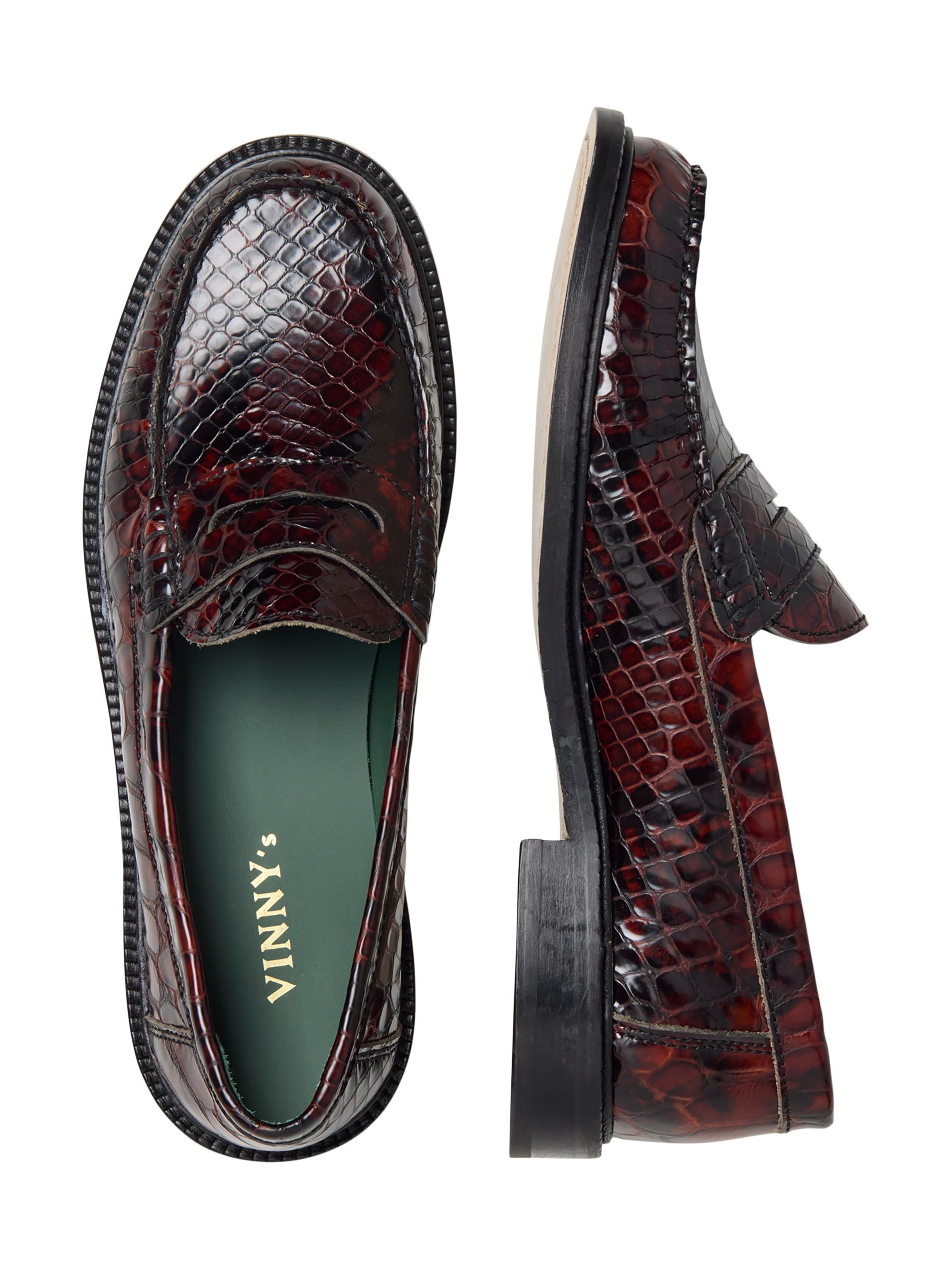 Vinny's Yardee Crocodile-Embossed Leather Loafers Saks Fifth Avenue