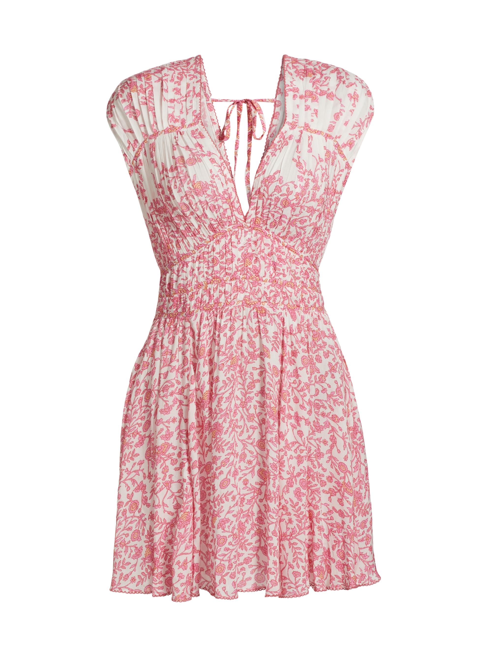 Poupette St Barth Women's Ciao Floral Smocked Minidress - Pink Lazuli