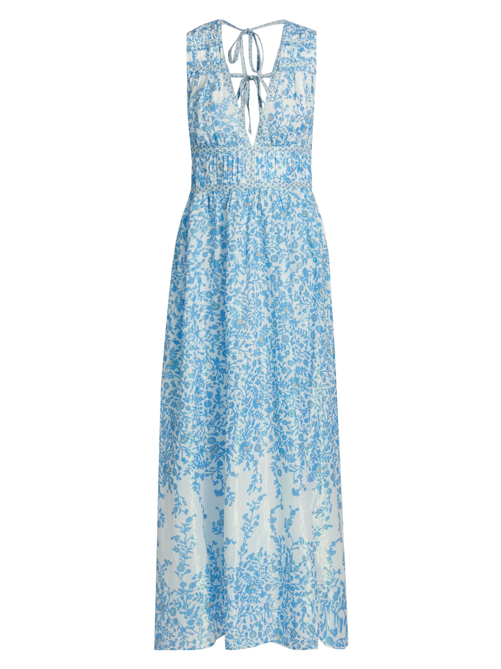 Poupette St Barth Women's Chiara Floral Cotton Maxi Dress - Blue Lazuli