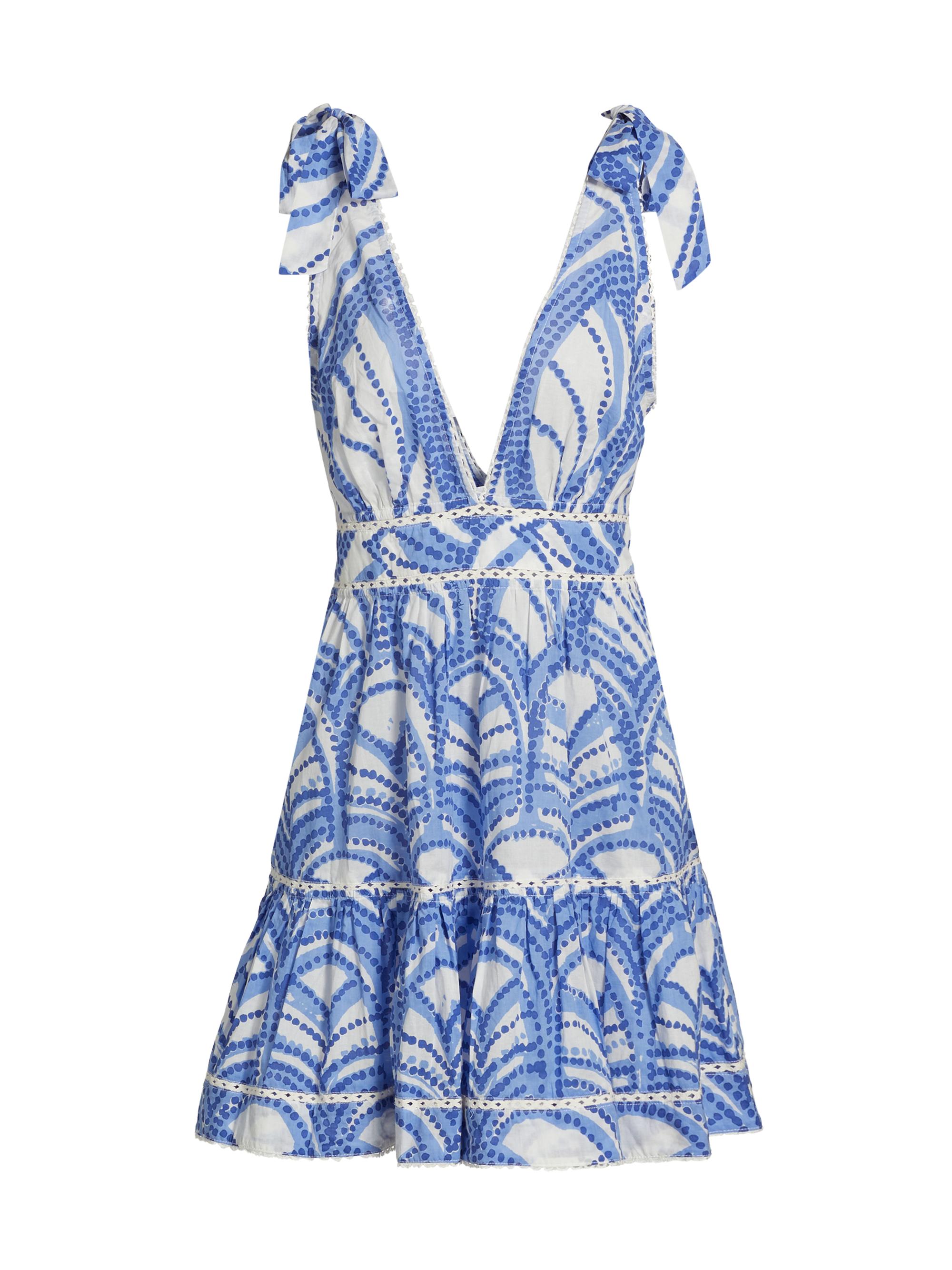 Poupette St Barth Women's Cara Printed Fit & Flare Minidress - Blue Himba
