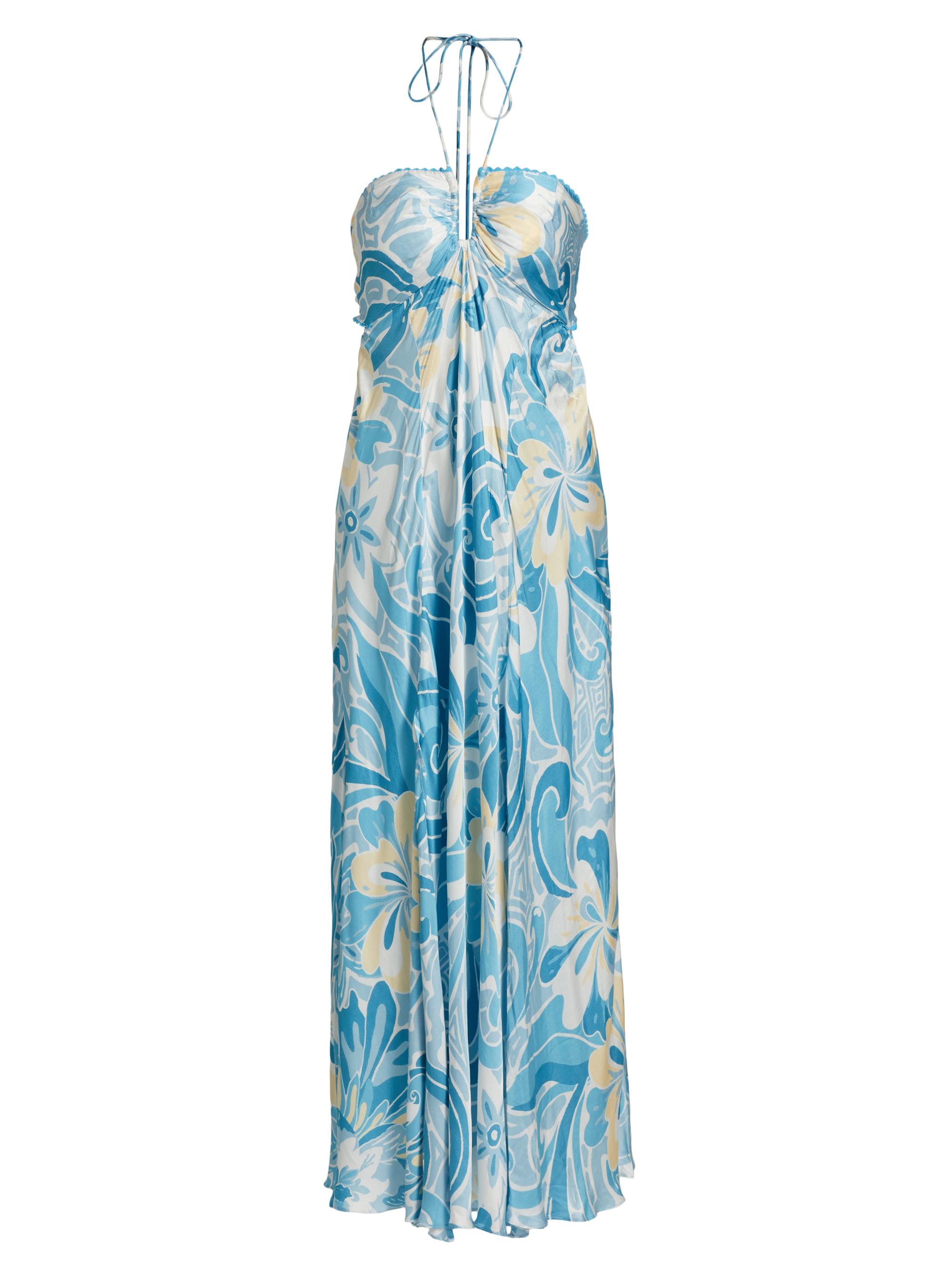 Poupette St Barth Women's Carla Floral Halter Maxi Dress - Blue Fantasia