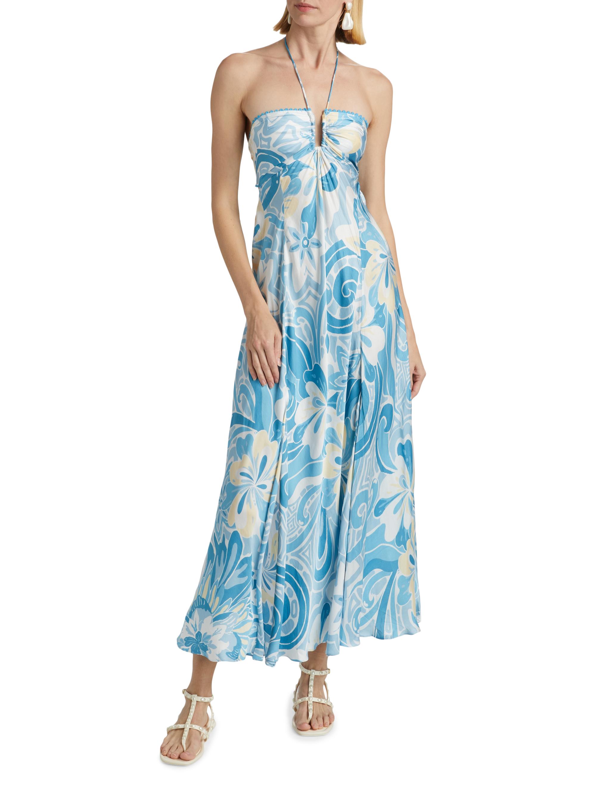 Carla Floral Halter Maxi Dress