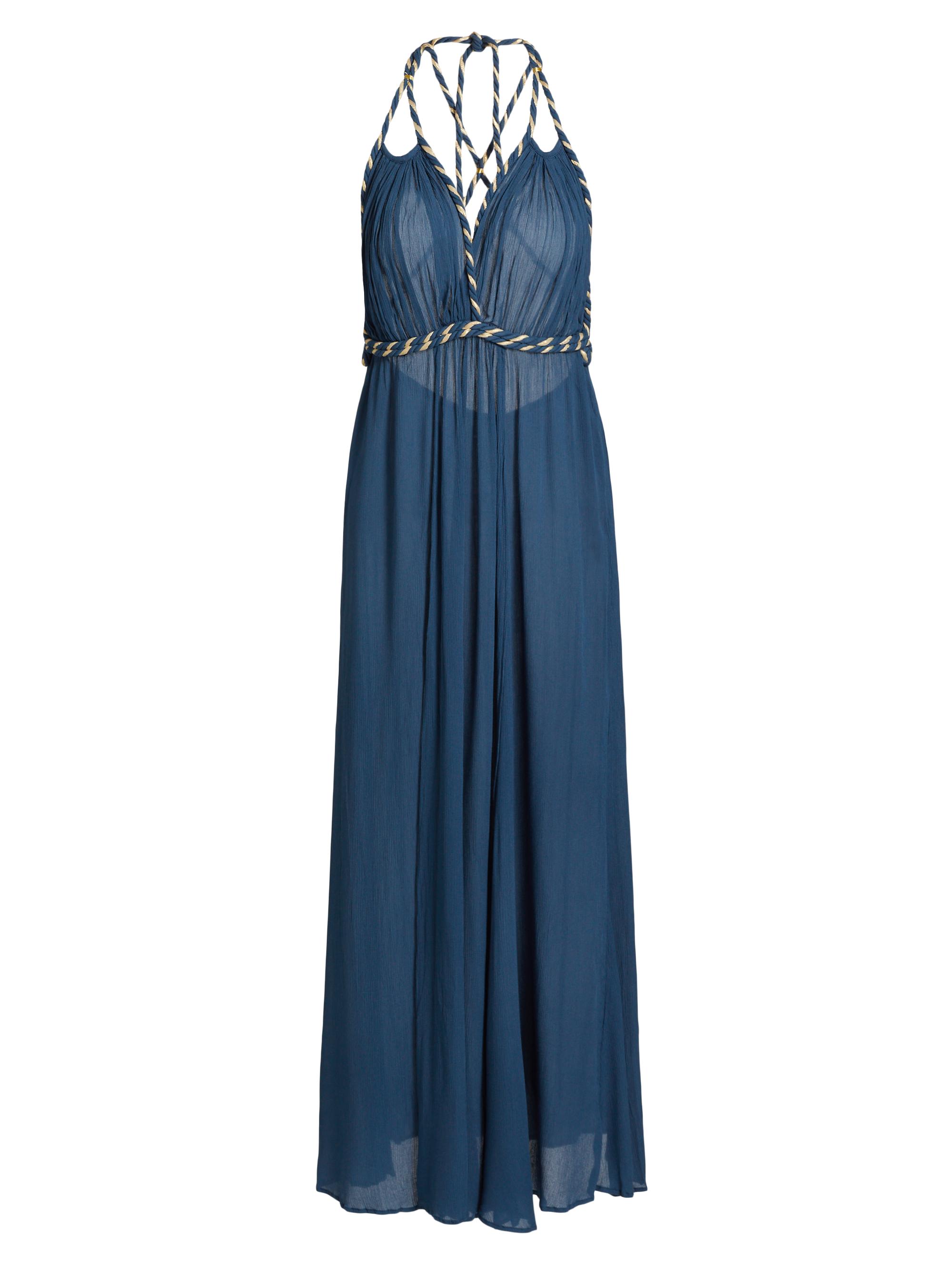 Poupette St Barth Women's Collette Open-Back Maxi Dress - Dusty Blue Plain