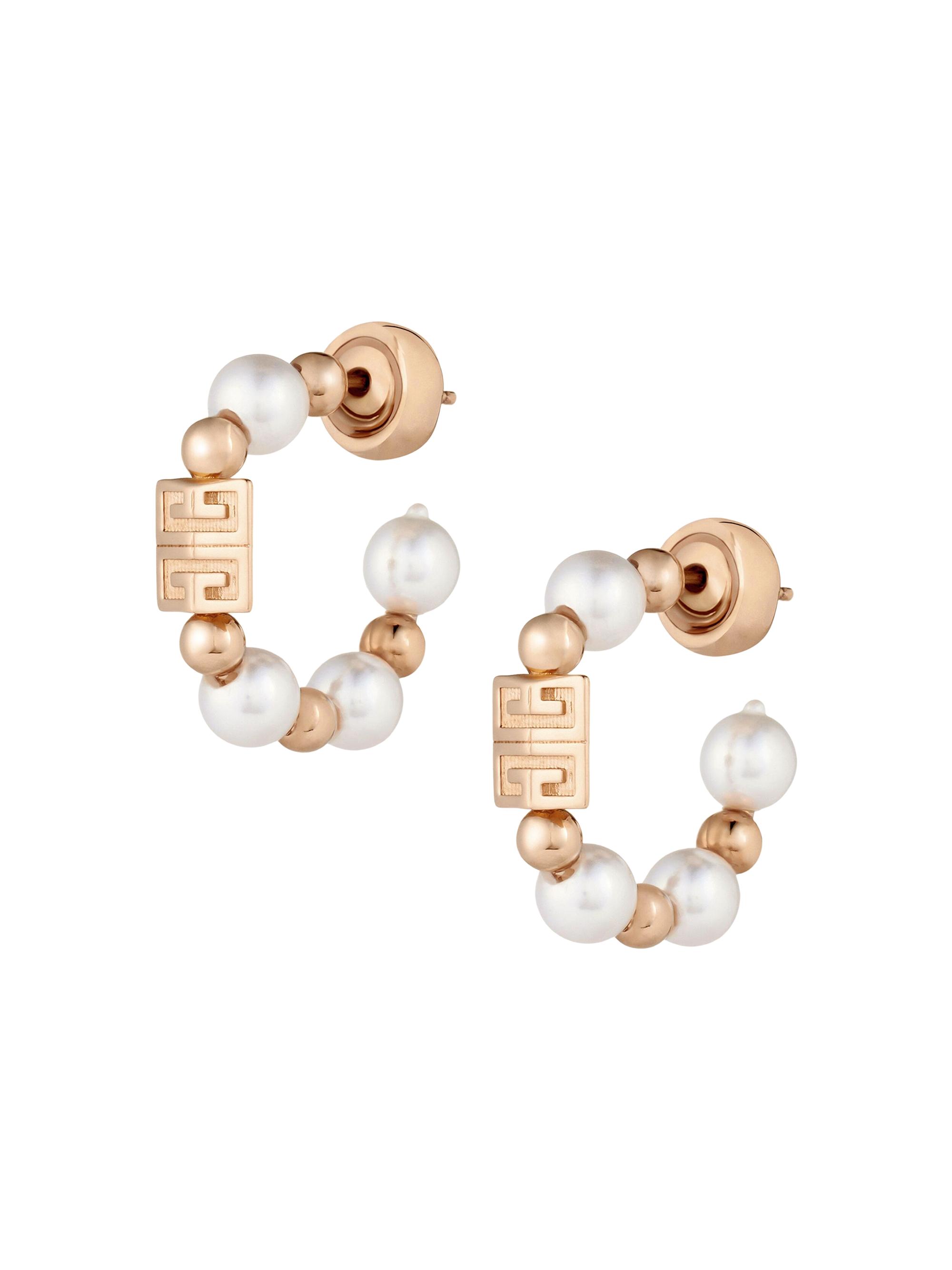 Givenchy Women's 4G Earrings in Metal with Pearls - Rose Gold