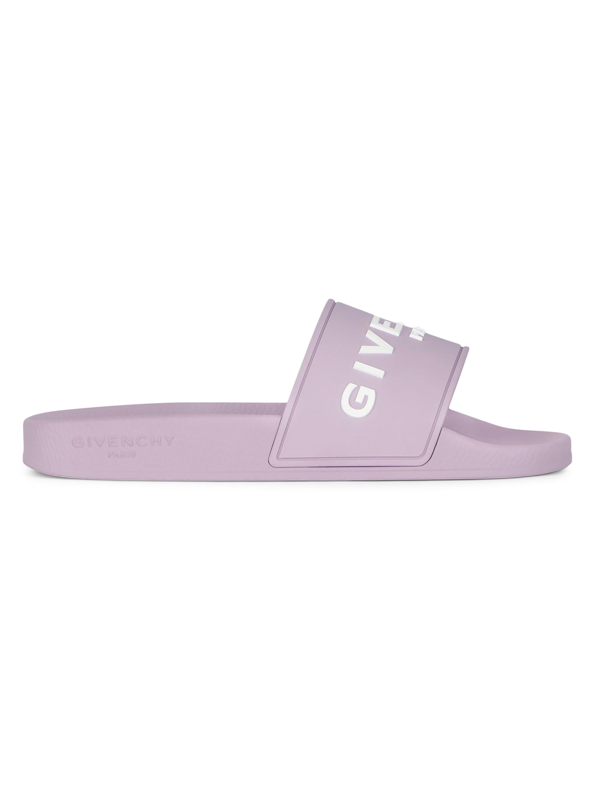 Givenchy Women's Slide Flat Sandals in Rubber - Orchid Purple