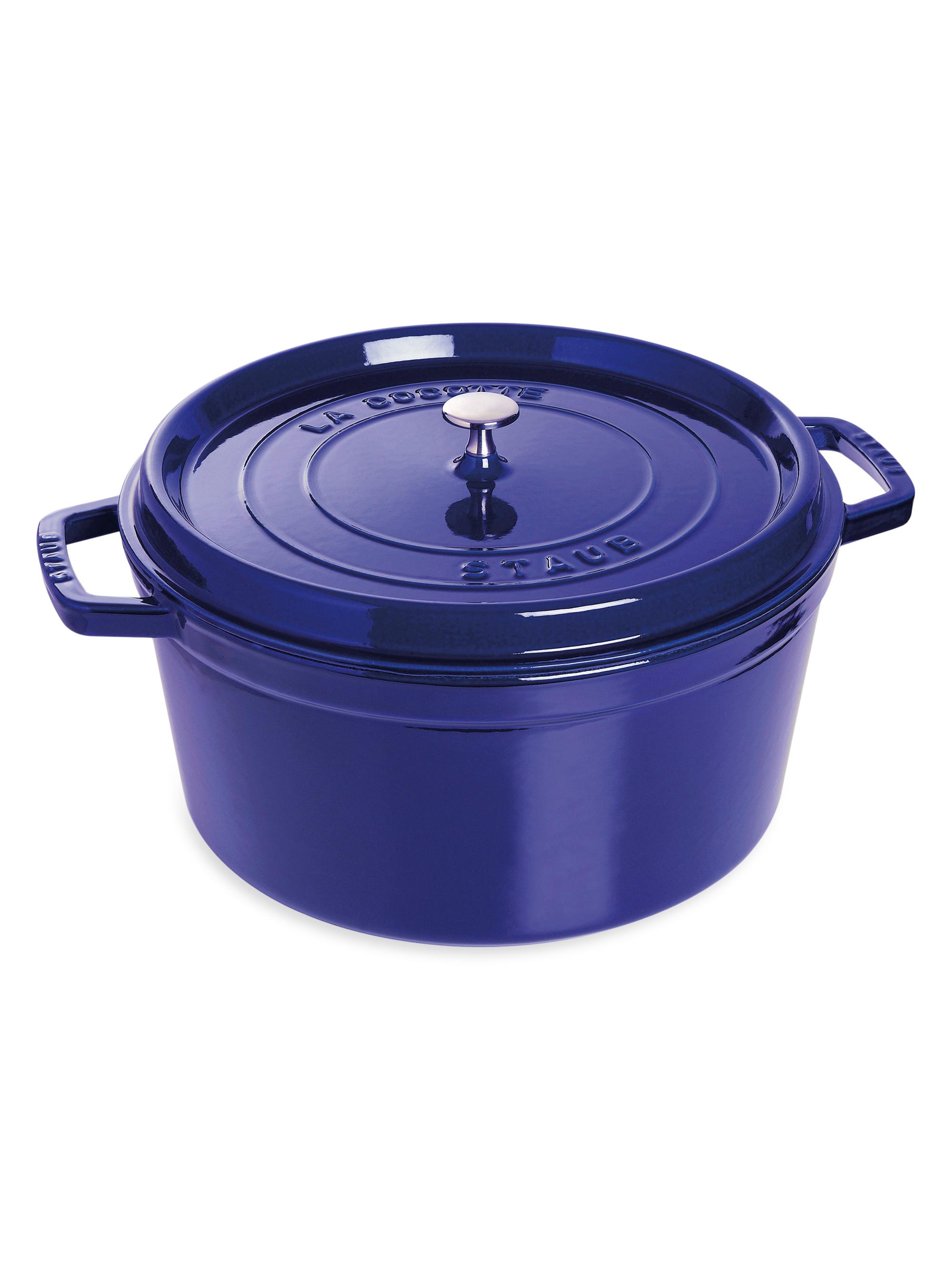 Staub Cast Iron 9 Quart Round Cocotte - Dark Blue 9