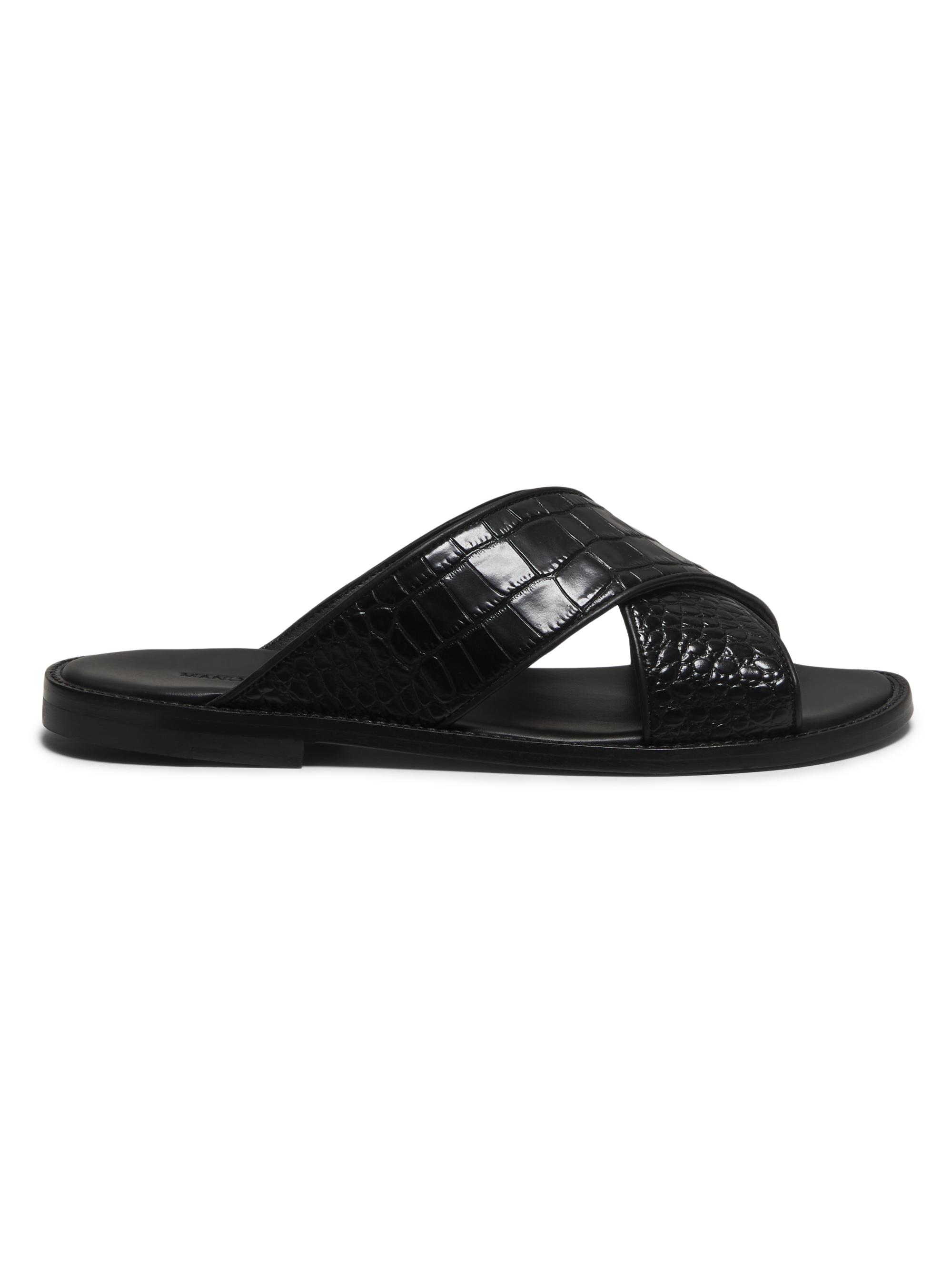 Manolo Blahnik Men's Otawi Leather Sandals - Black