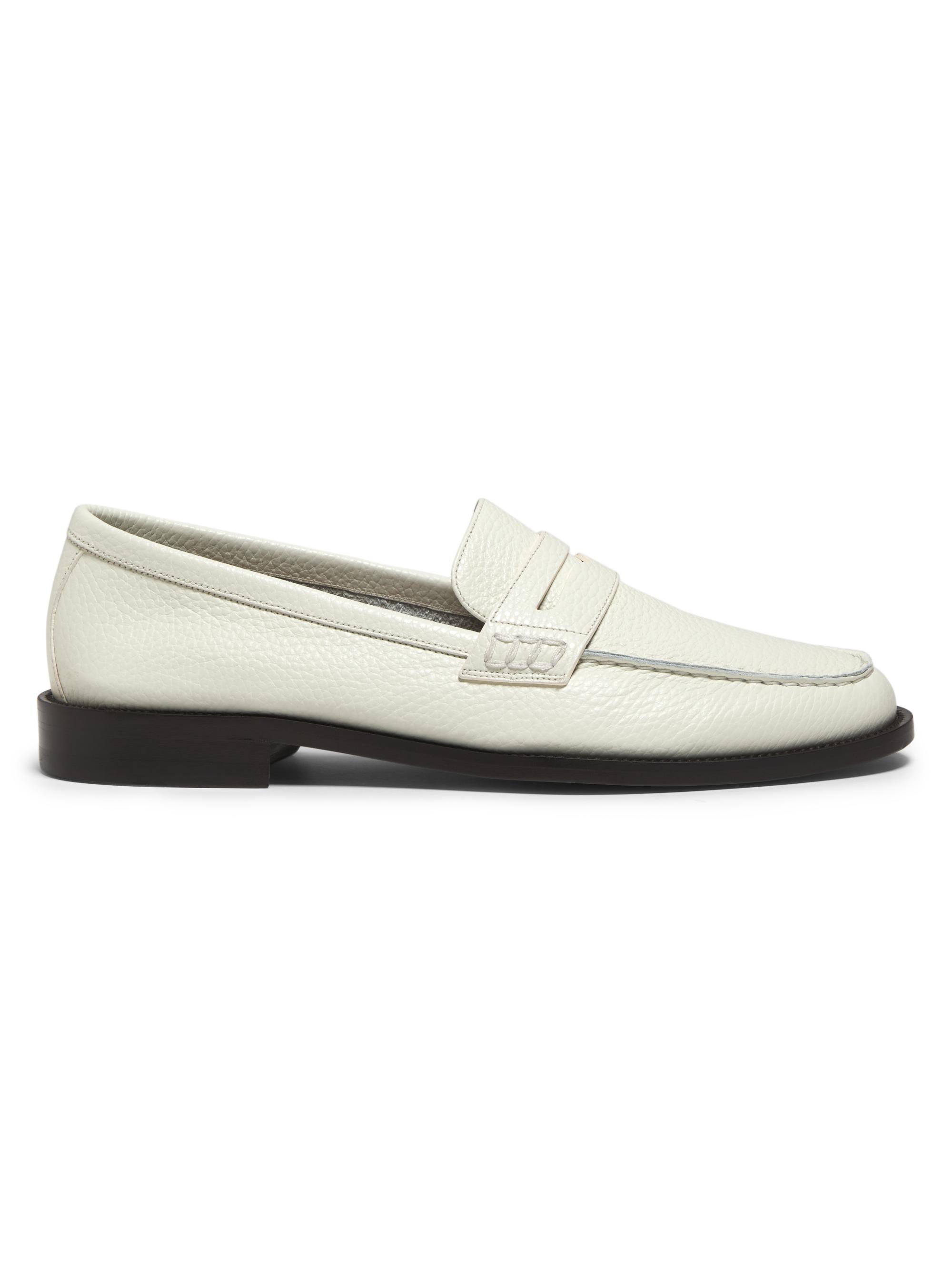 Manolo Blahnik Men's Perry Leather Penny Loafers - White