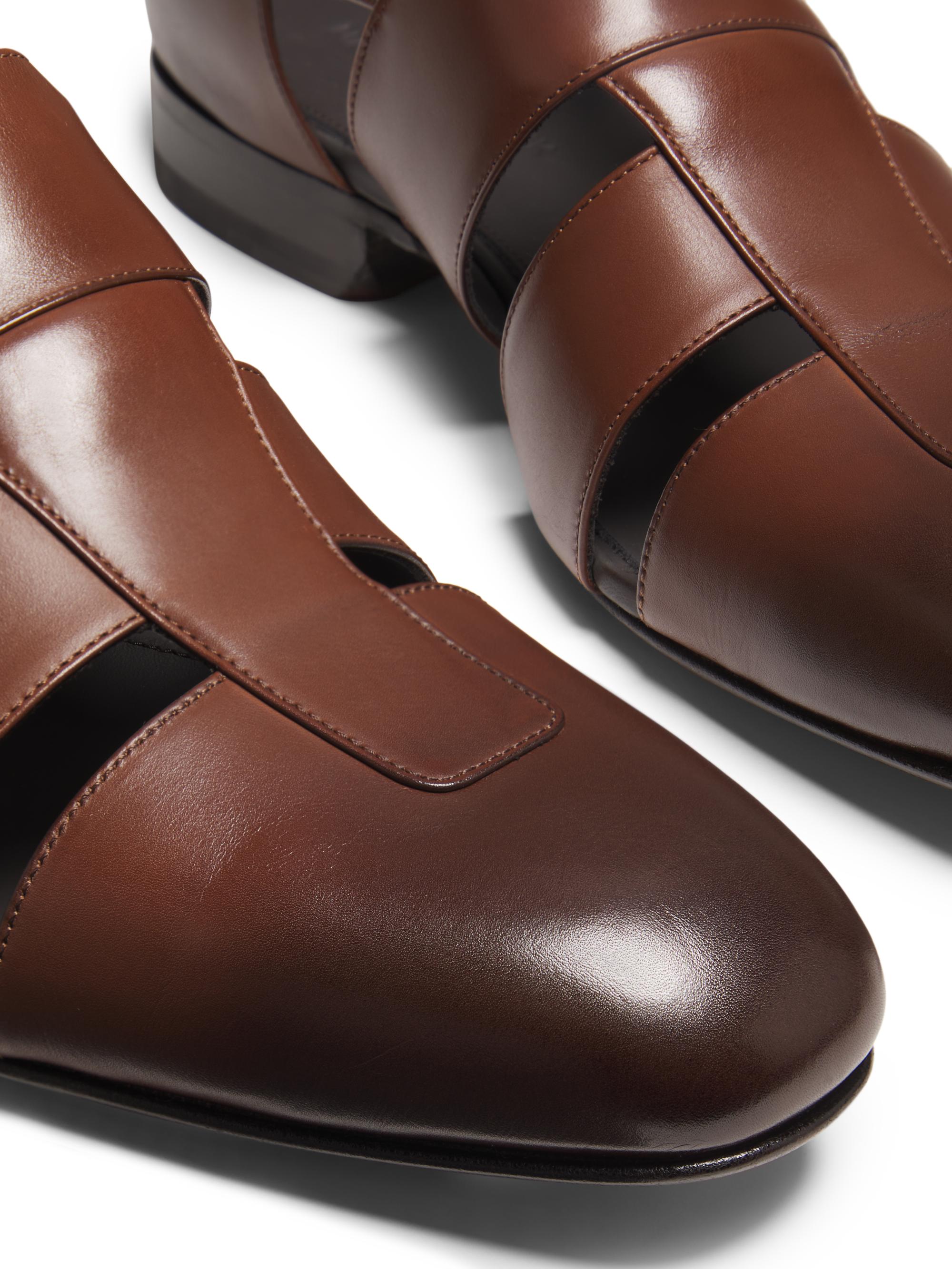Manolo Blahnik Hickory Leather Fisherman Sandals | Saks Fifth Avenue