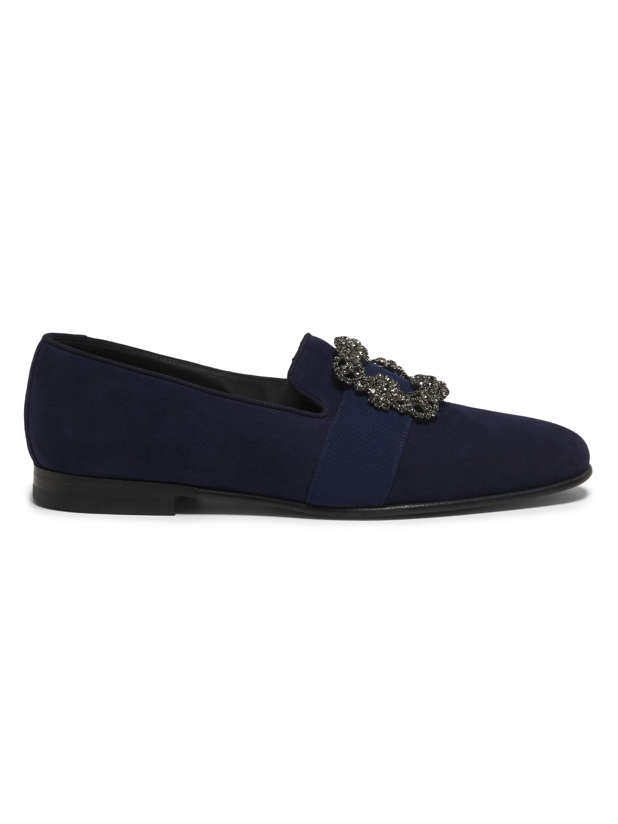 Manolo Blahnik Carlton Crystal-Buckle Loafers | Saks Fifth Avenue