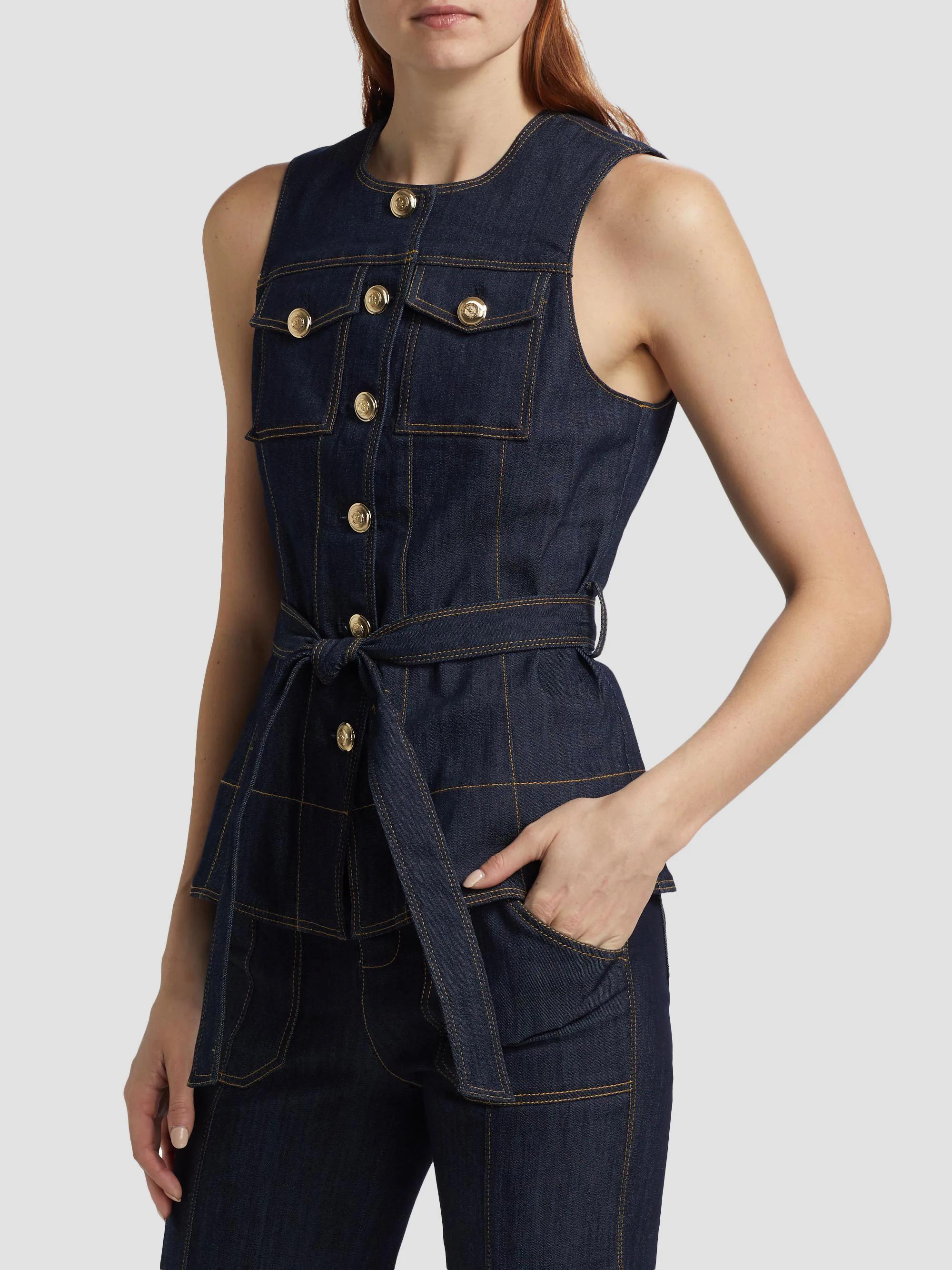 Cinq à Sept Reenee Denim Tie-Waist Vest | Saks Fifth Avenue