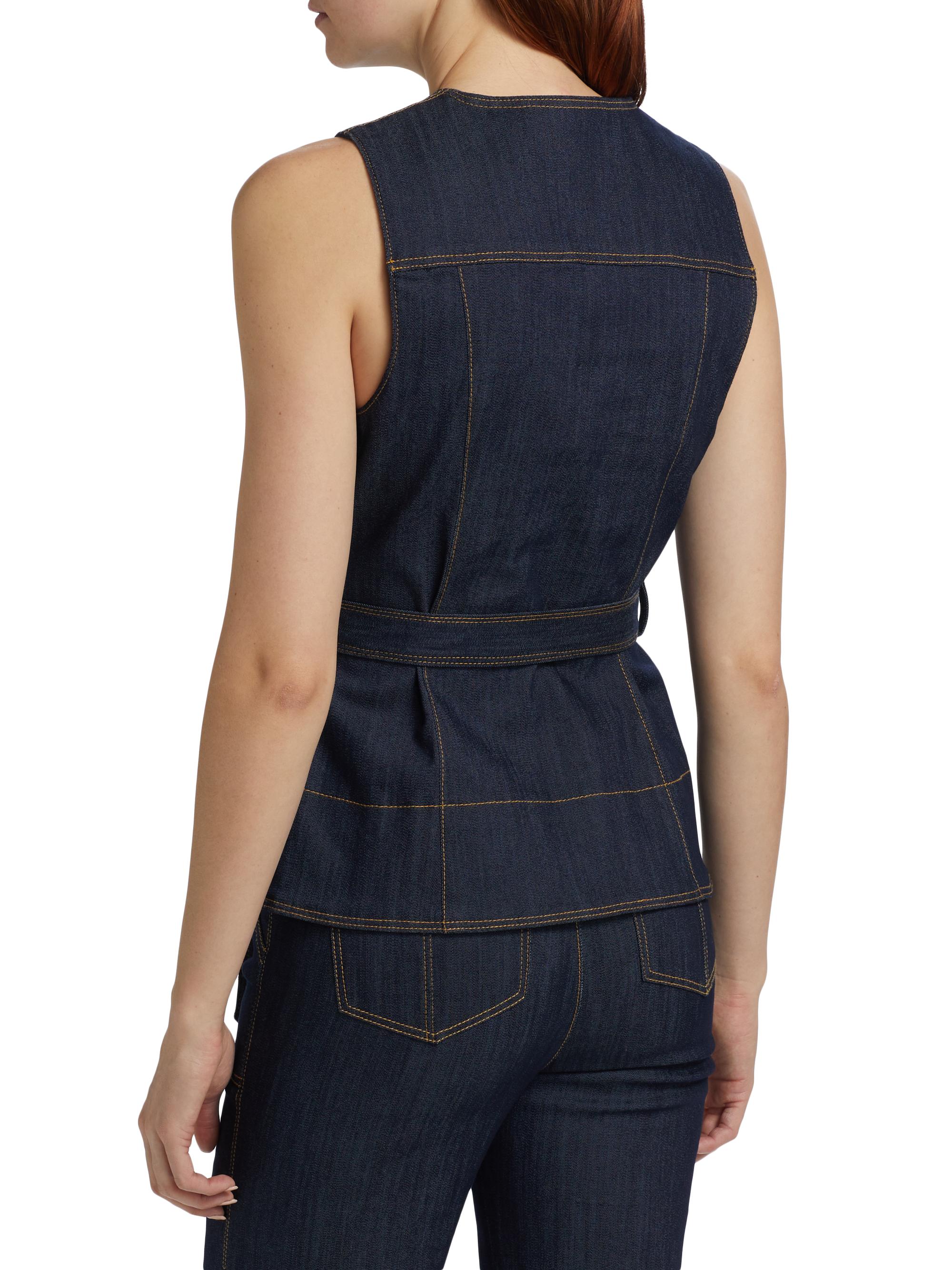 Cinq à Sept Reenee Denim Tie-Waist Vest | Saks Fifth Avenue