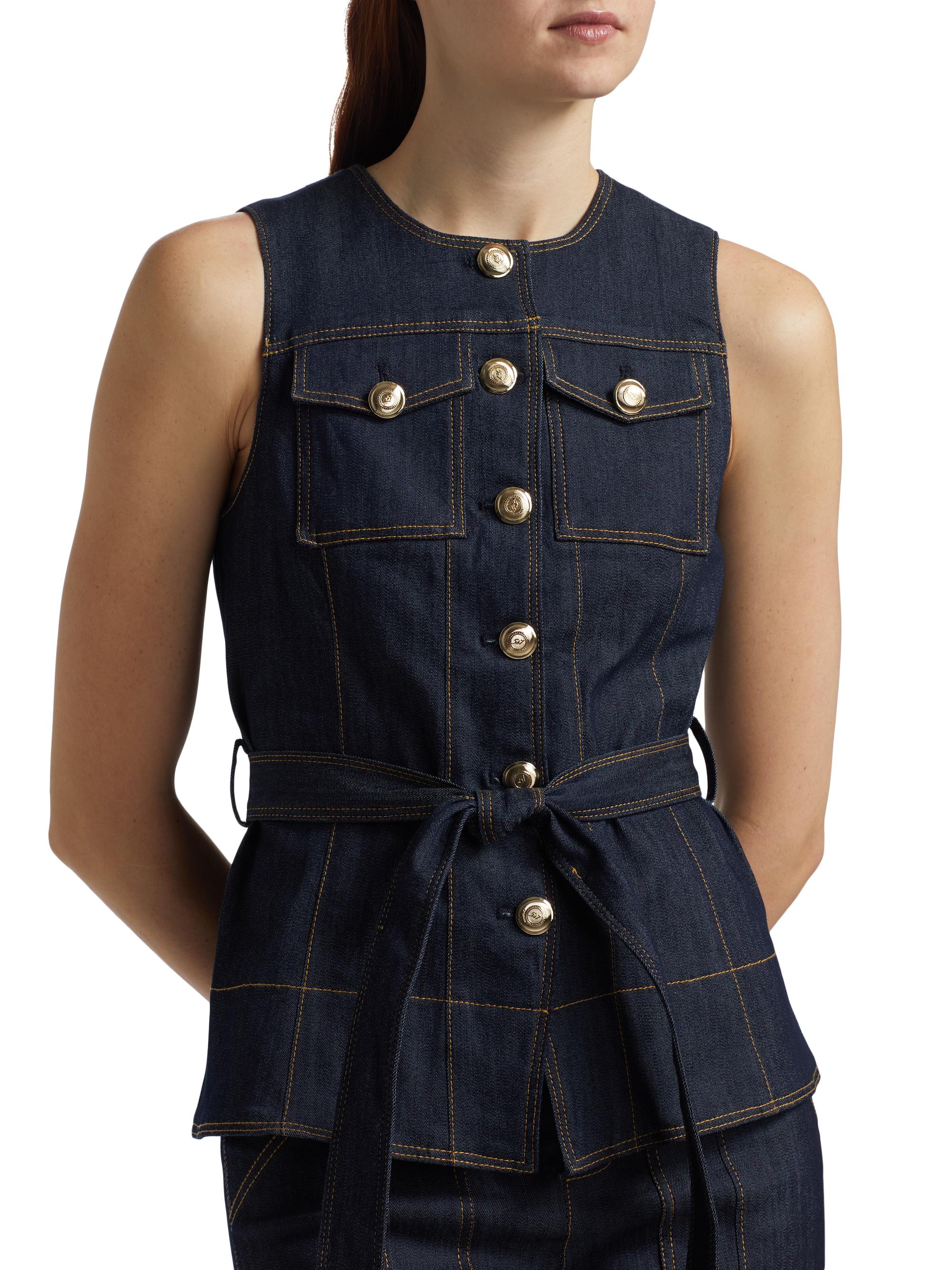 Cinq à Sept Reenee Denim Tie-Waist Vest | Saks Fifth Avenue