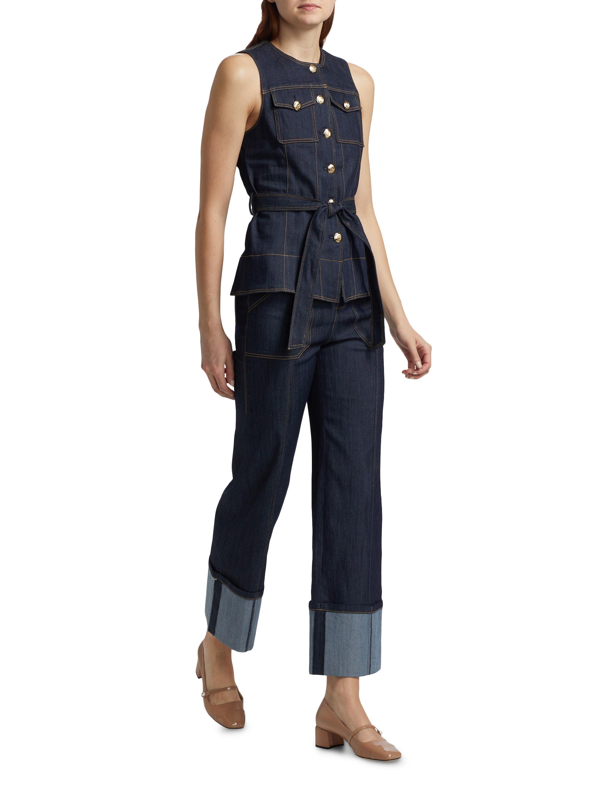 Cinq à Sept Reenee Denim Tie-Waist Vest | Saks Fifth Avenue