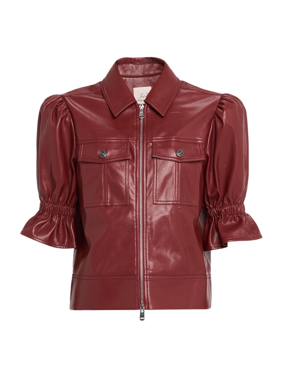 Cinq à Sept Holly Vegan Leather Puff Sleeve Jacket | Saks Fifth Avenue