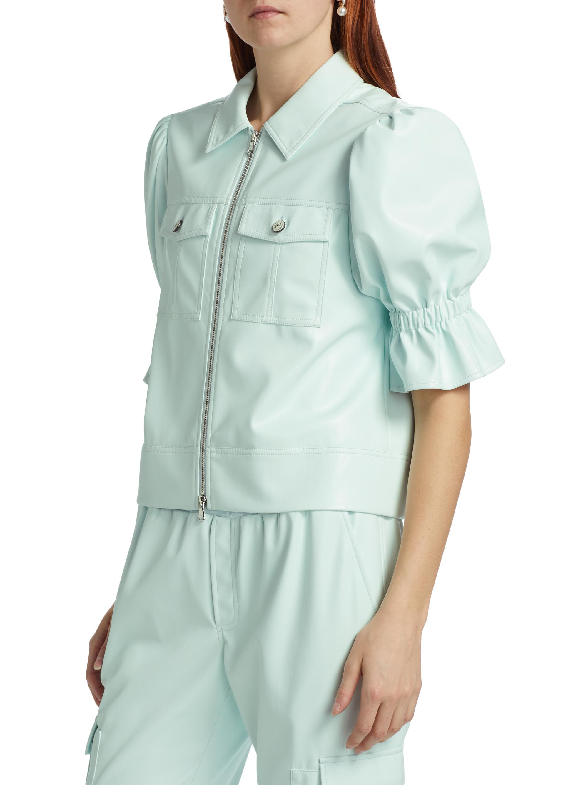 Cinq à Sept Holly Vegan Leather Puff Sleeve Jacket | Saks Fifth Avenue