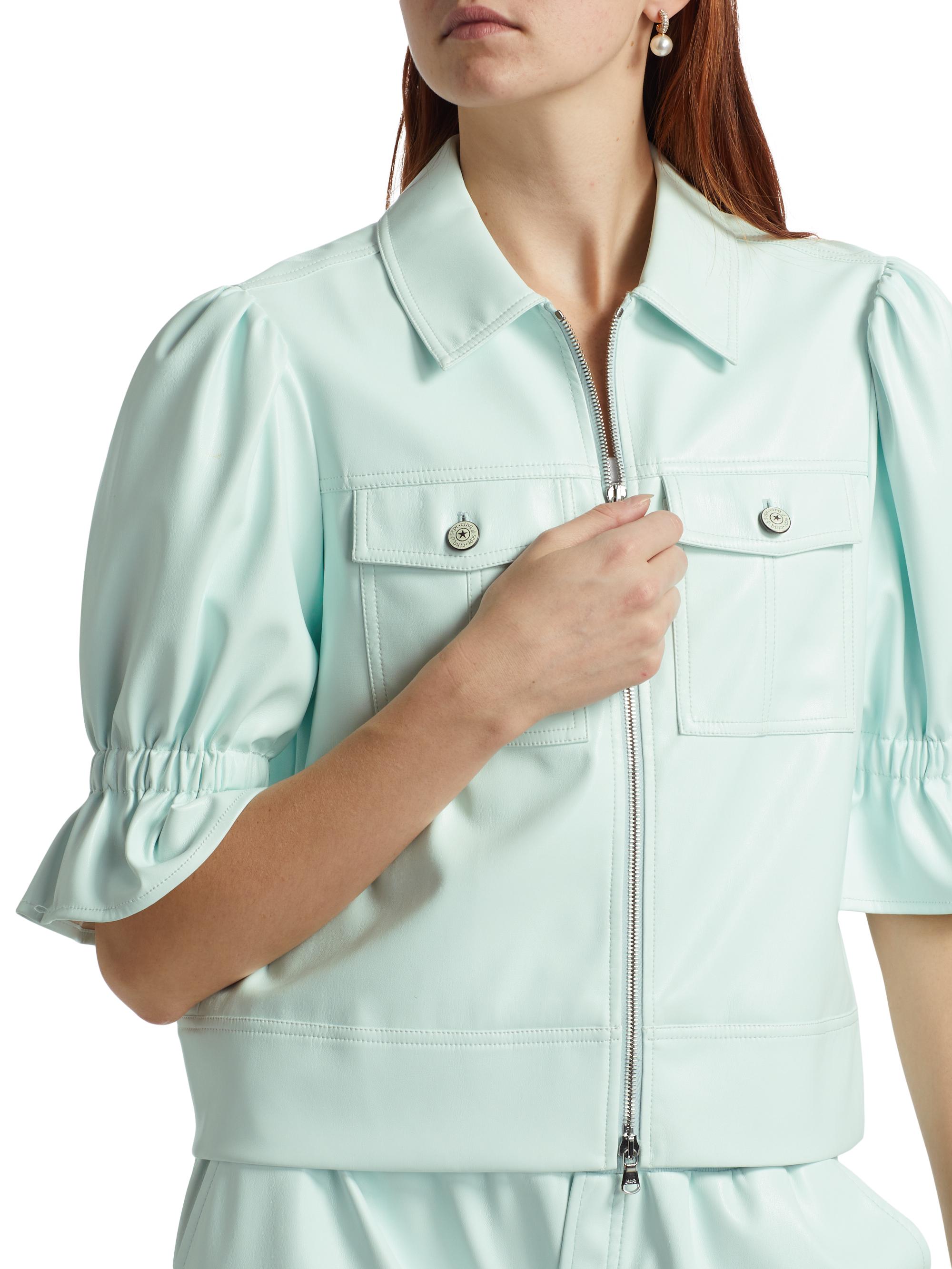 Cinq à Sept Holly Vegan Leather Puff Sleeve Jacket | Saks Fifth Avenue