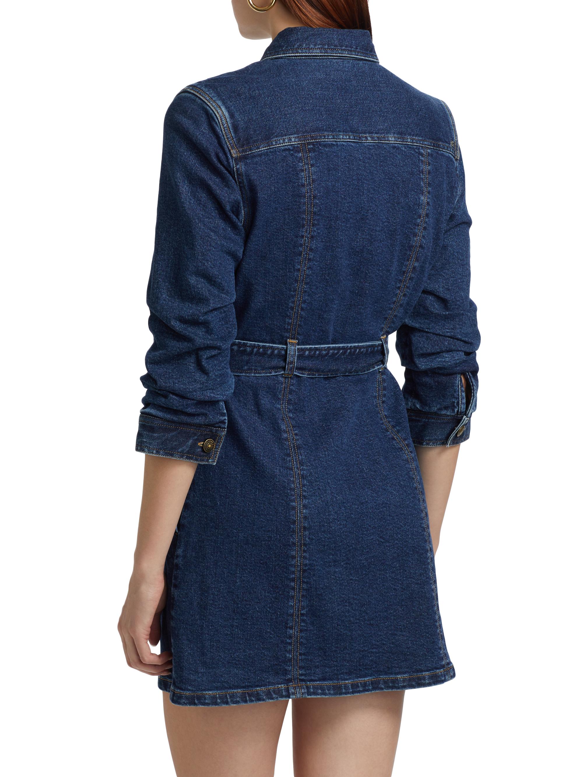 Cinq à Sept Clea Belted Denim Mini-Shirtdress | Saks Fifth Avenue