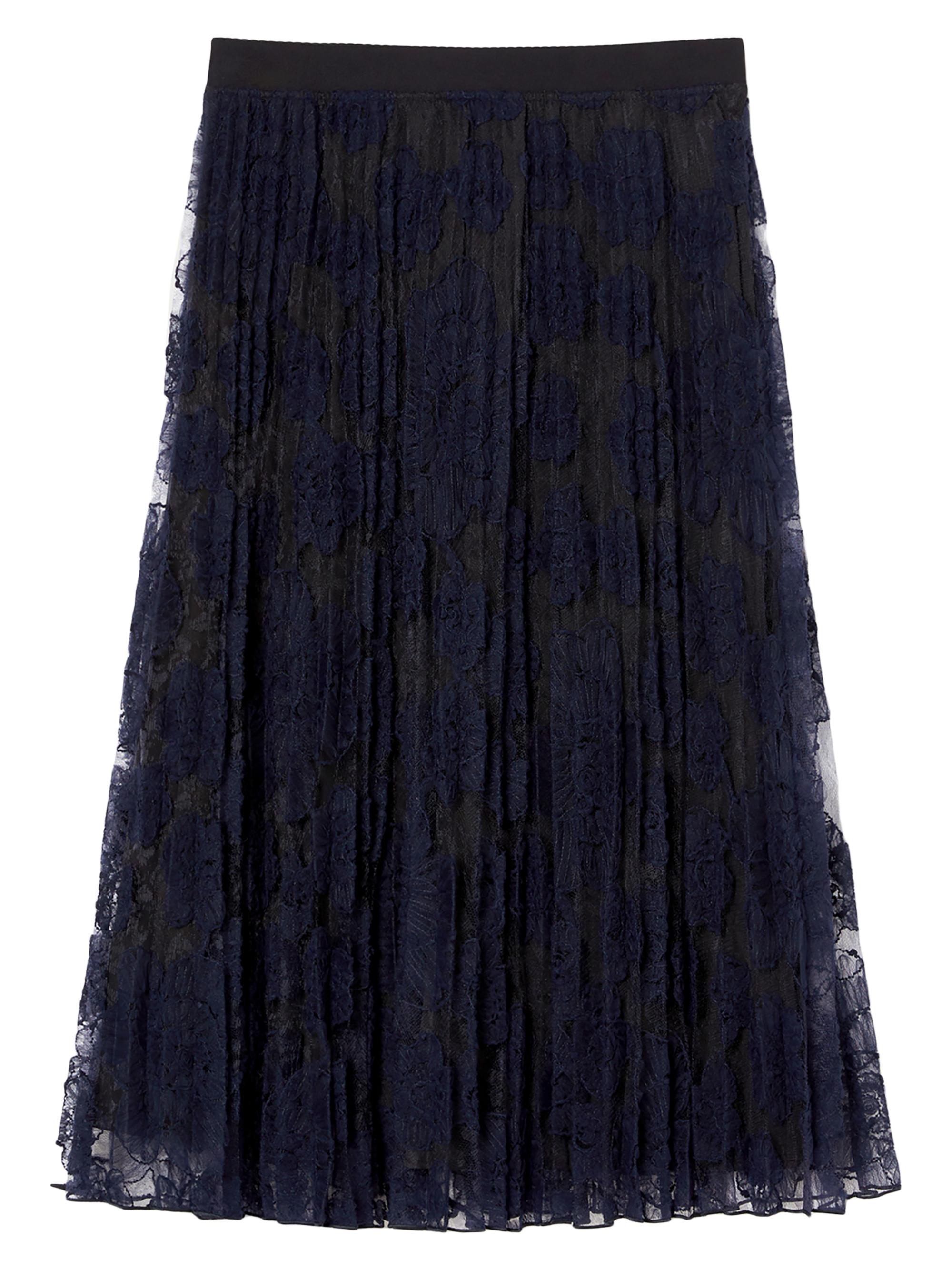 Marina Rinaldi Women's Massa Pleated Lace Midi-Skirt - Midnight Blue