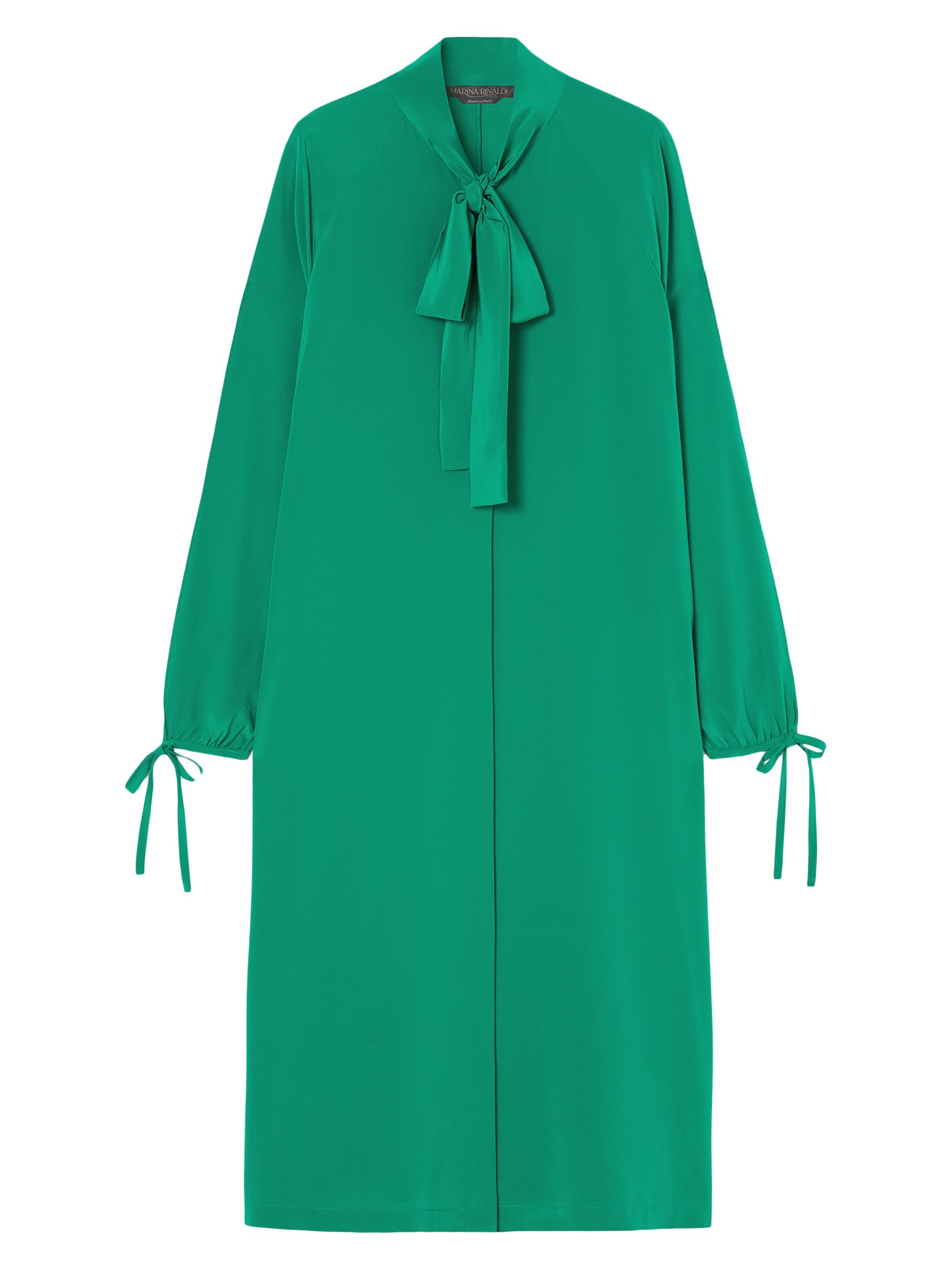Marina Rinaldi Women's Norel Silk Bow Dress - Emerald