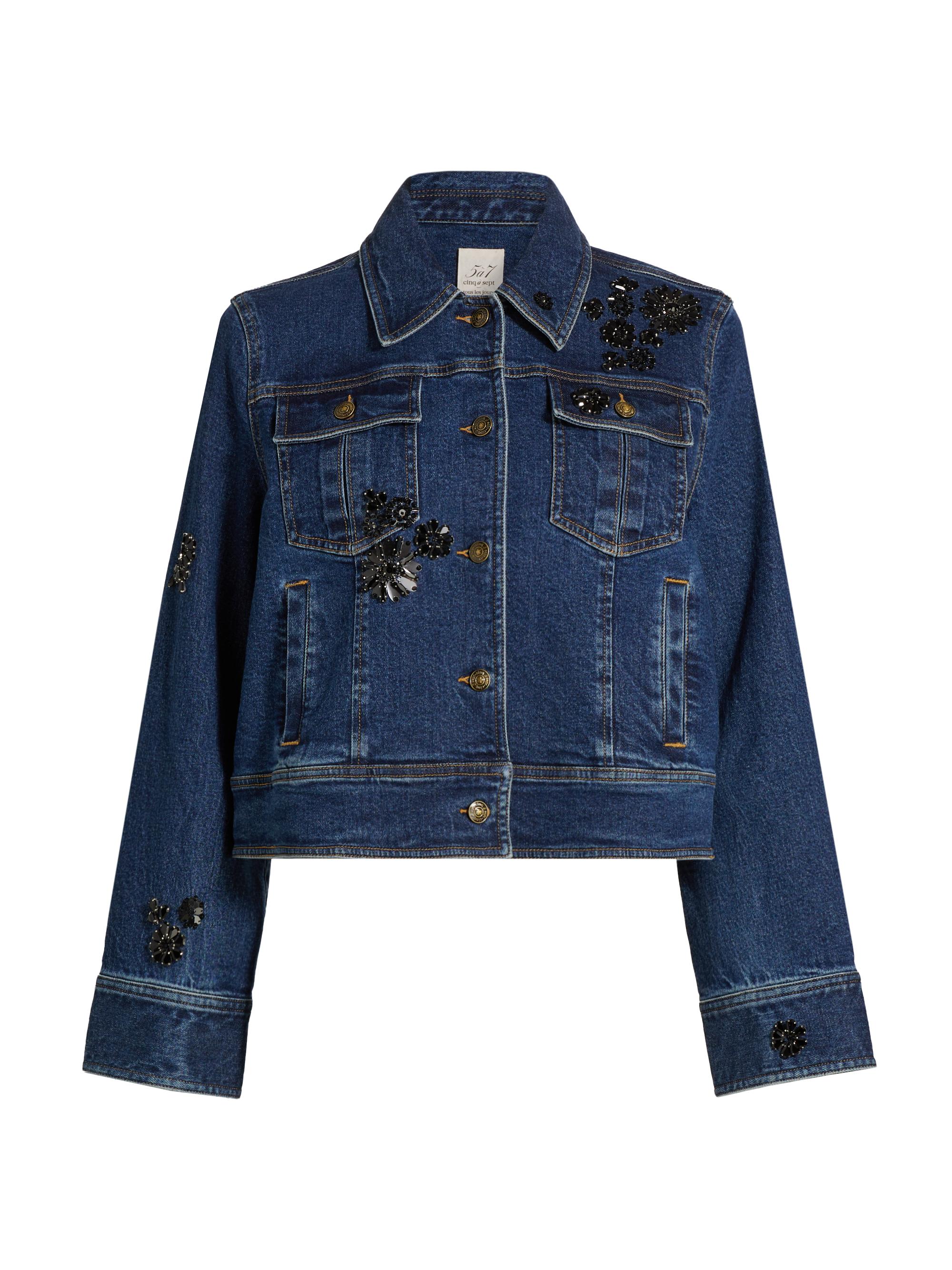 Cinq à Sept Holly Puff-Sleeve Denim Jacket | Saks Fifth Avenue