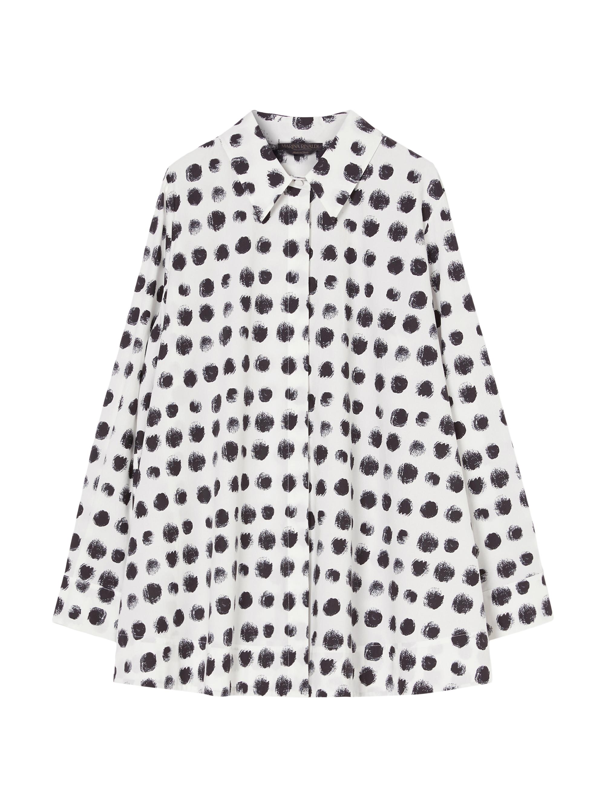 Marina Rinaldi Women's Nilo Polka-Dot Poplin Shirt - Optical White
