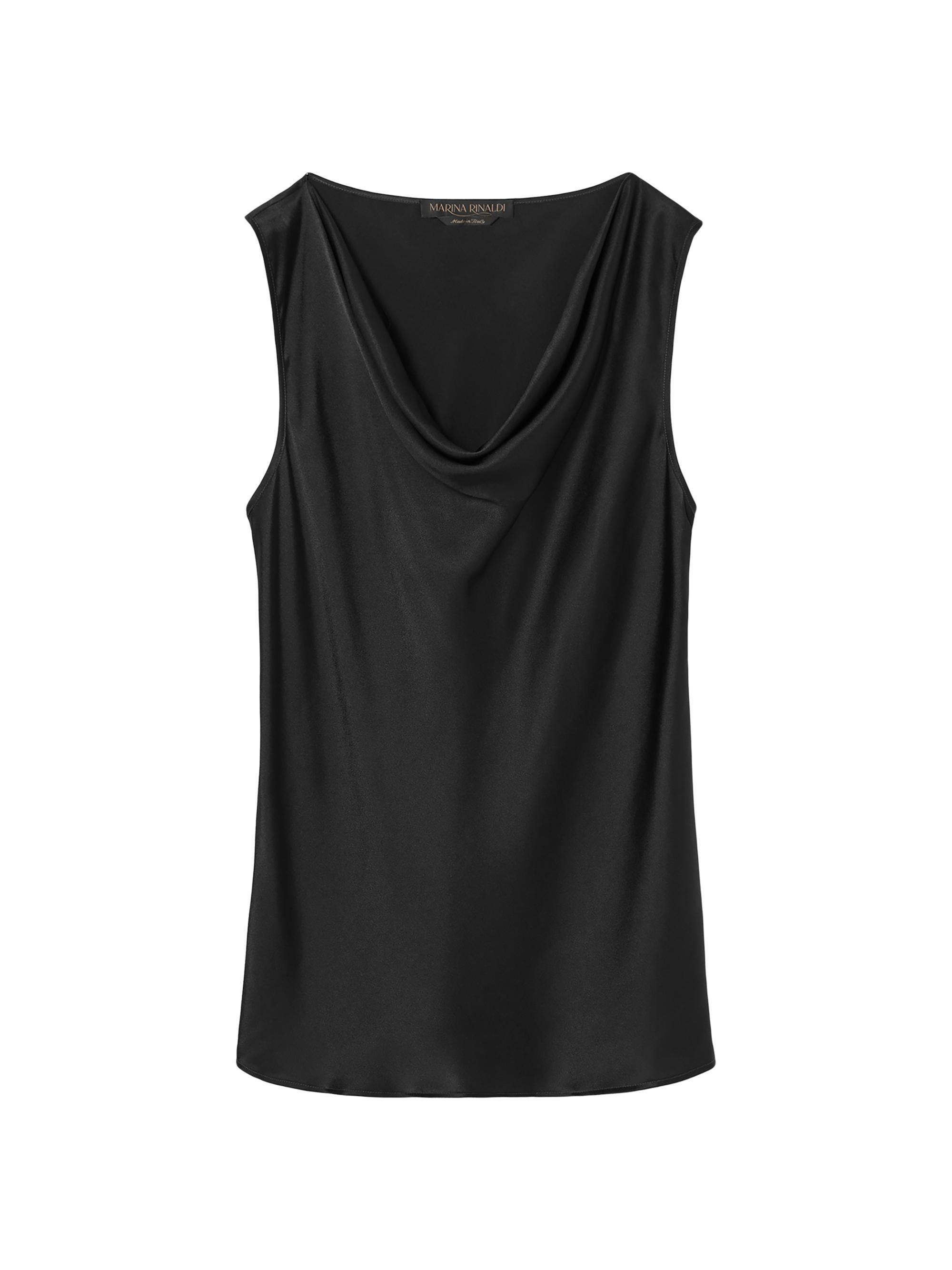 Marina Rinaldi Women's Plus Barolo Satin Cowlneck Top - Midnight Blue