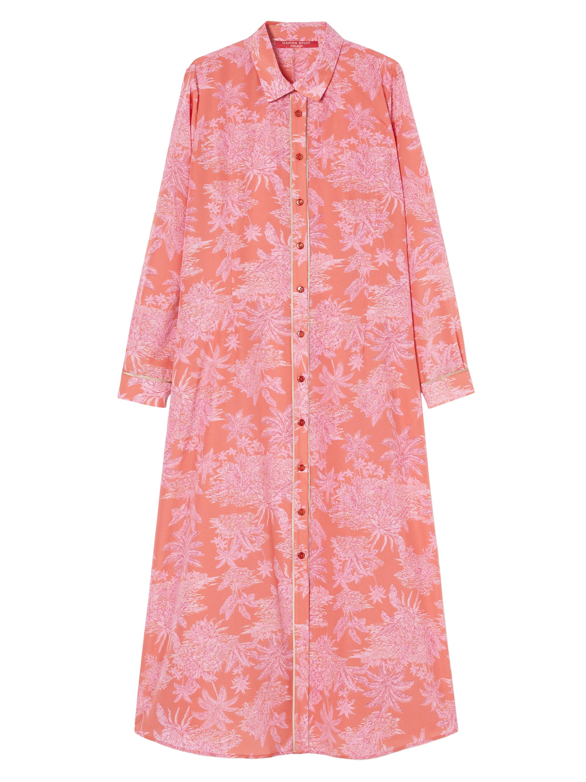 Marina Rinaldi Women's Zona Printed Crêpe De Chine Maxi Shirtdress - Orange