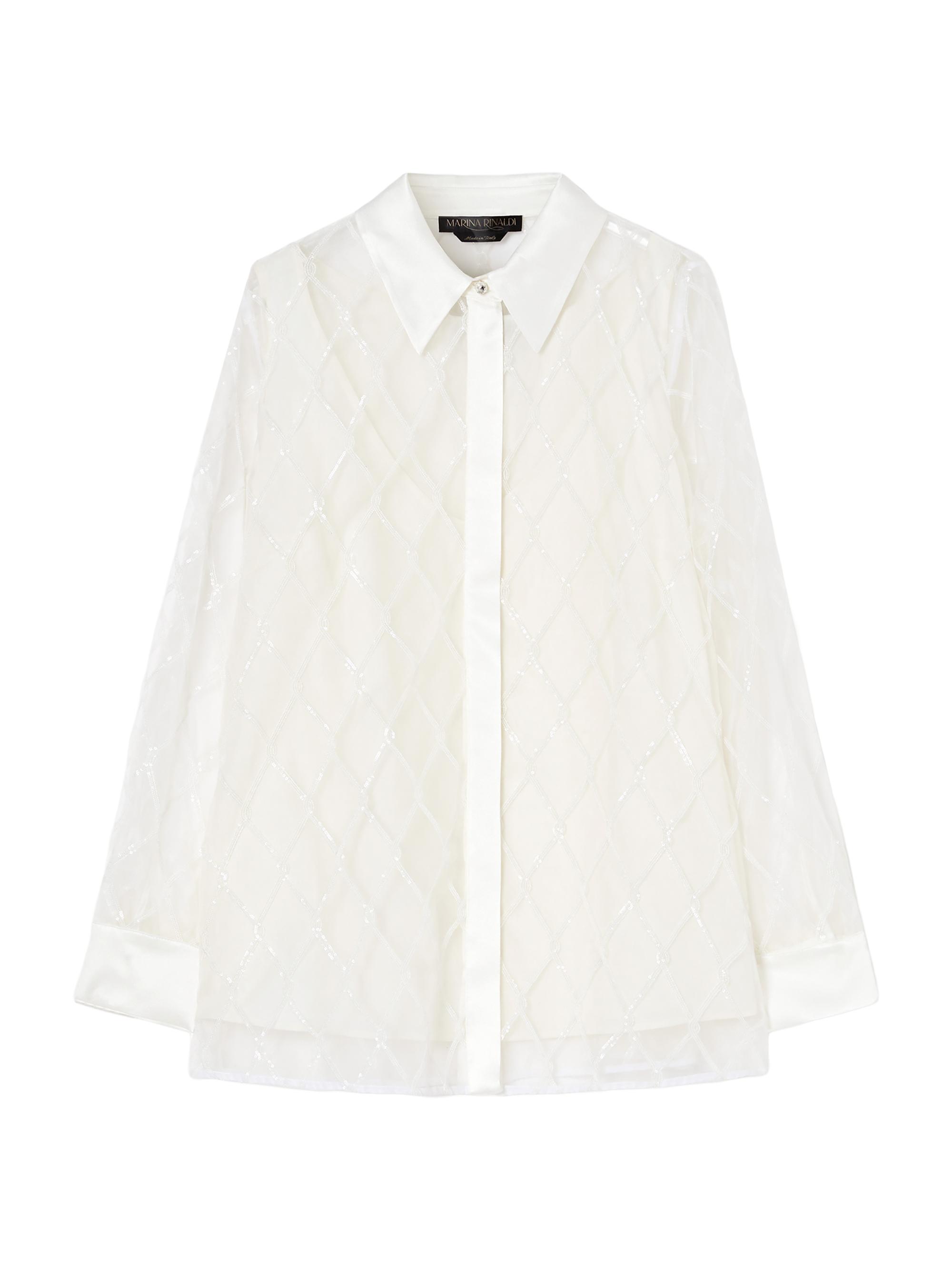 Marina Rinaldi Women's Plus Bacca 2-Piece Embroidered Silk Long-Sleeve Top & Sleeveless Tunic - White