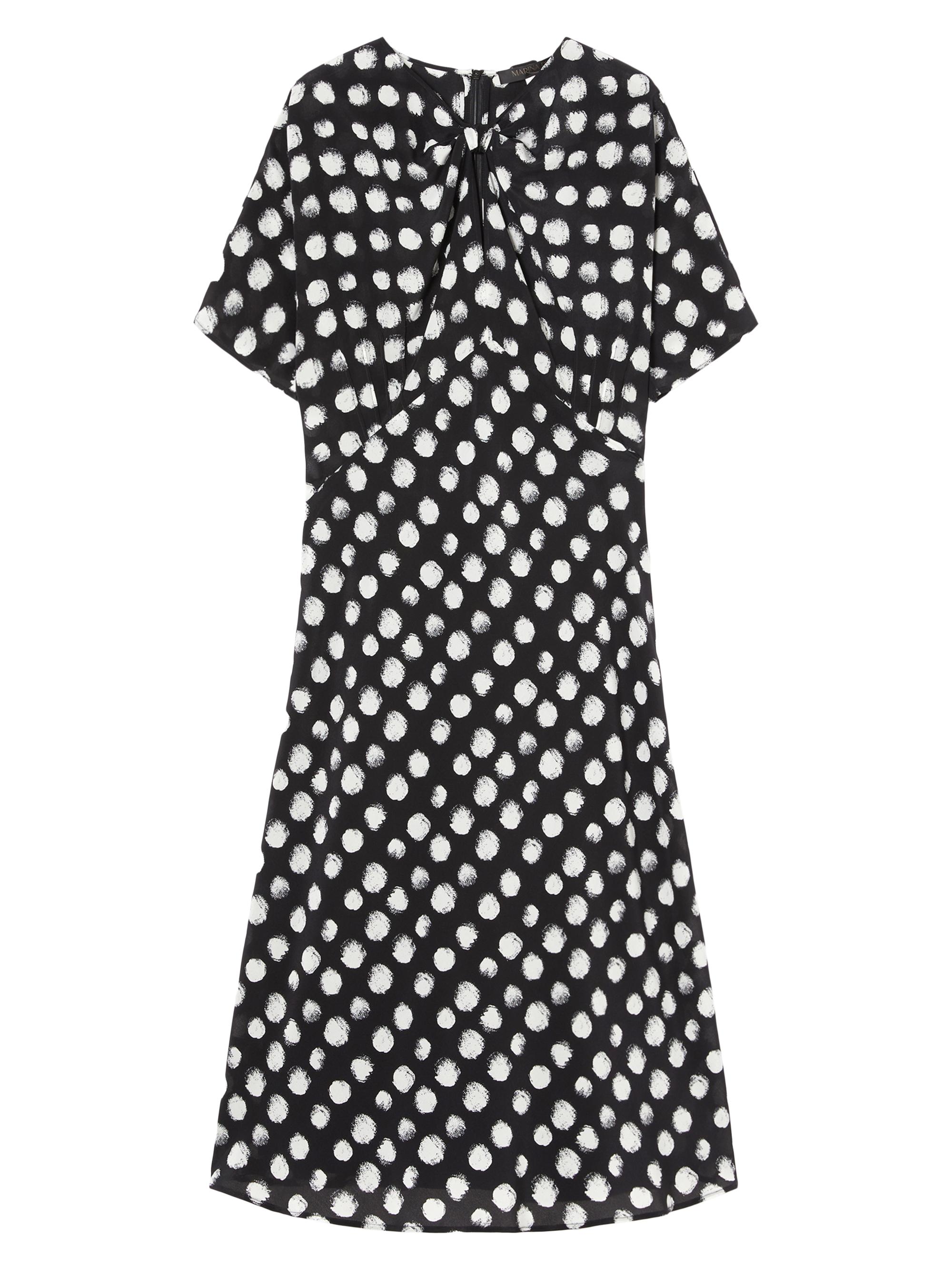 Marina Rinaldi Women's Plus Zuai Dotted Silk Crêpe de Chine Midi-Dress - Black