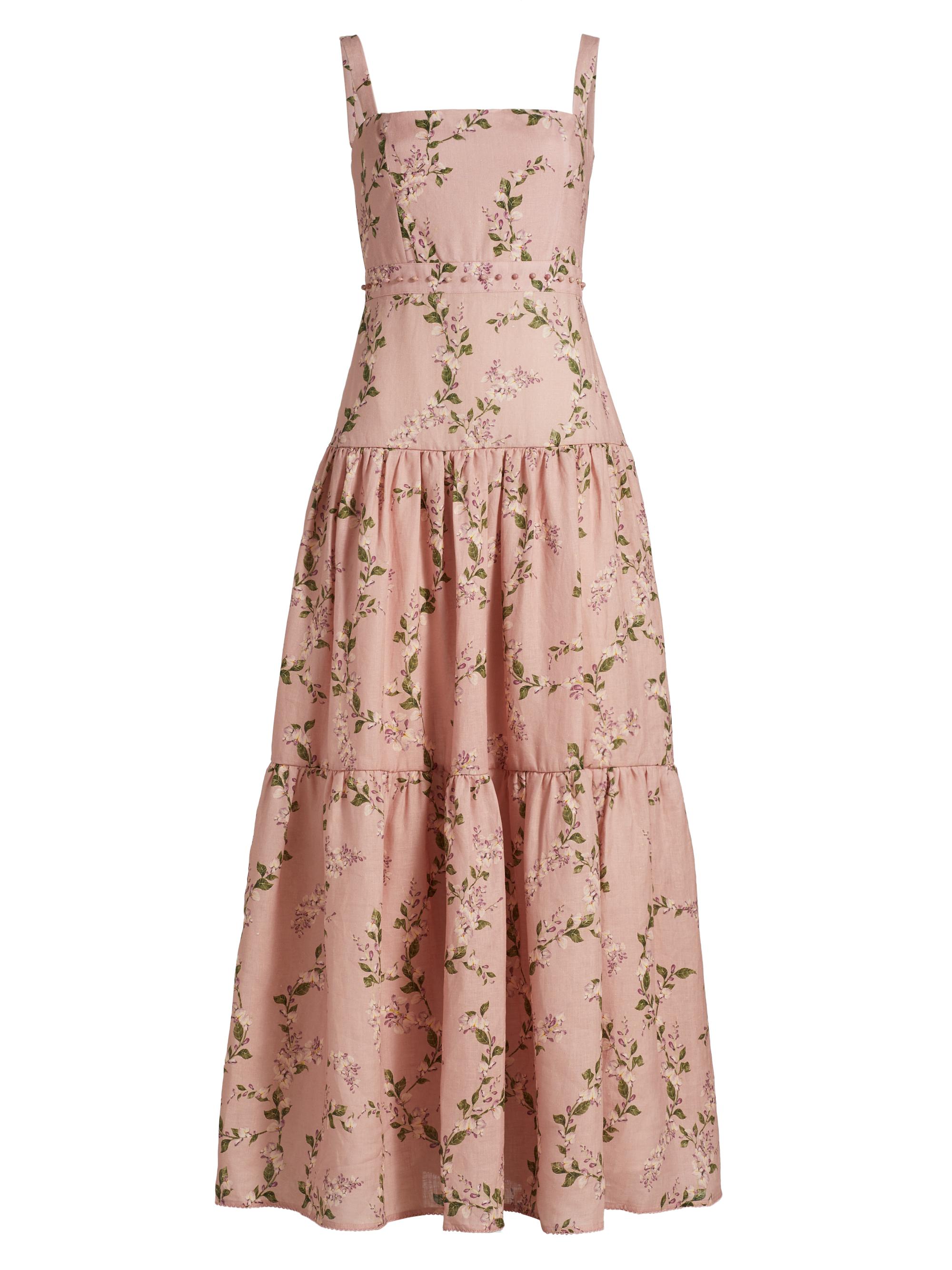 Agua by Agua Bendita Women's Lima Orquidea Linen Maxi Dress - Wisteria Granda