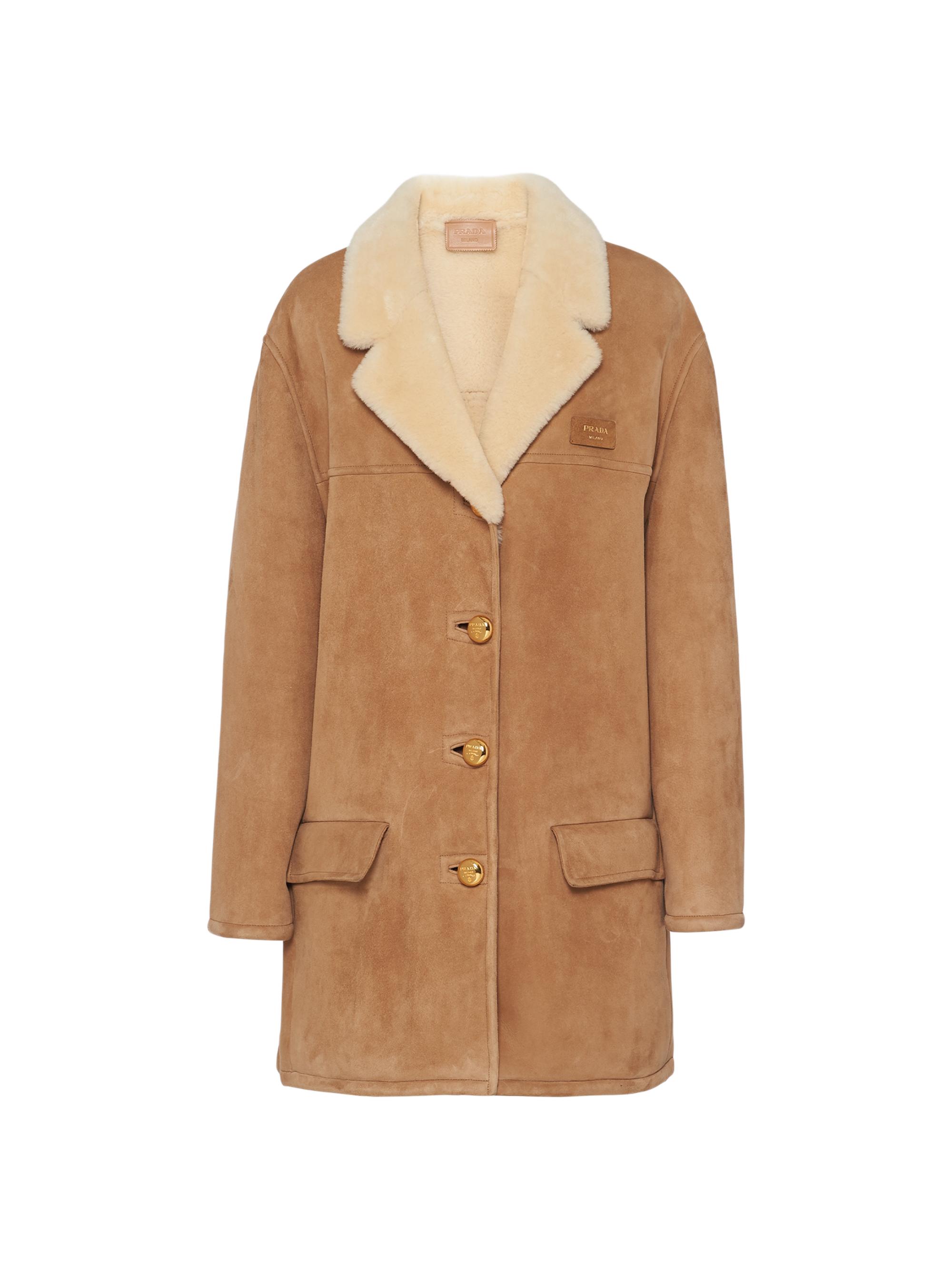 Prada Women's Shearling Coat - Brown
