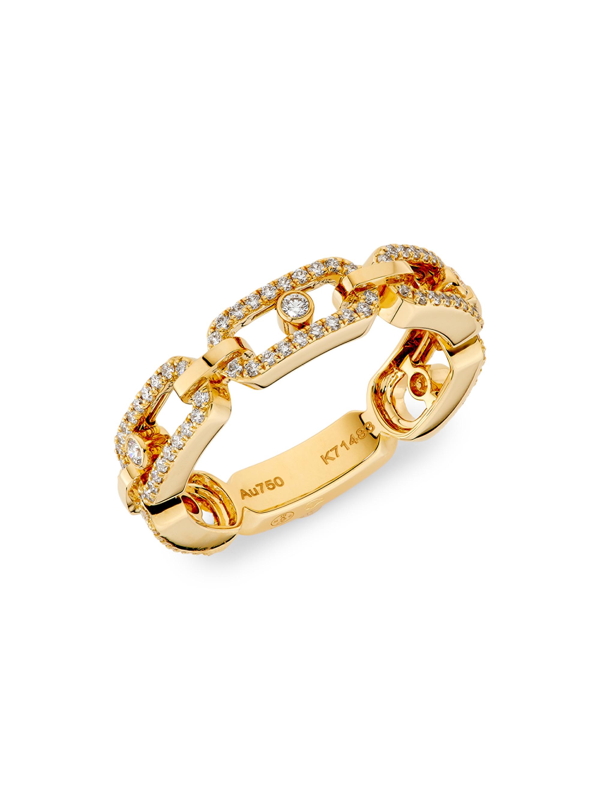 Messika Women's Move Link 18K-Yellow-Gold & 0.43 TCW Diamond Ring - Yellow Gold