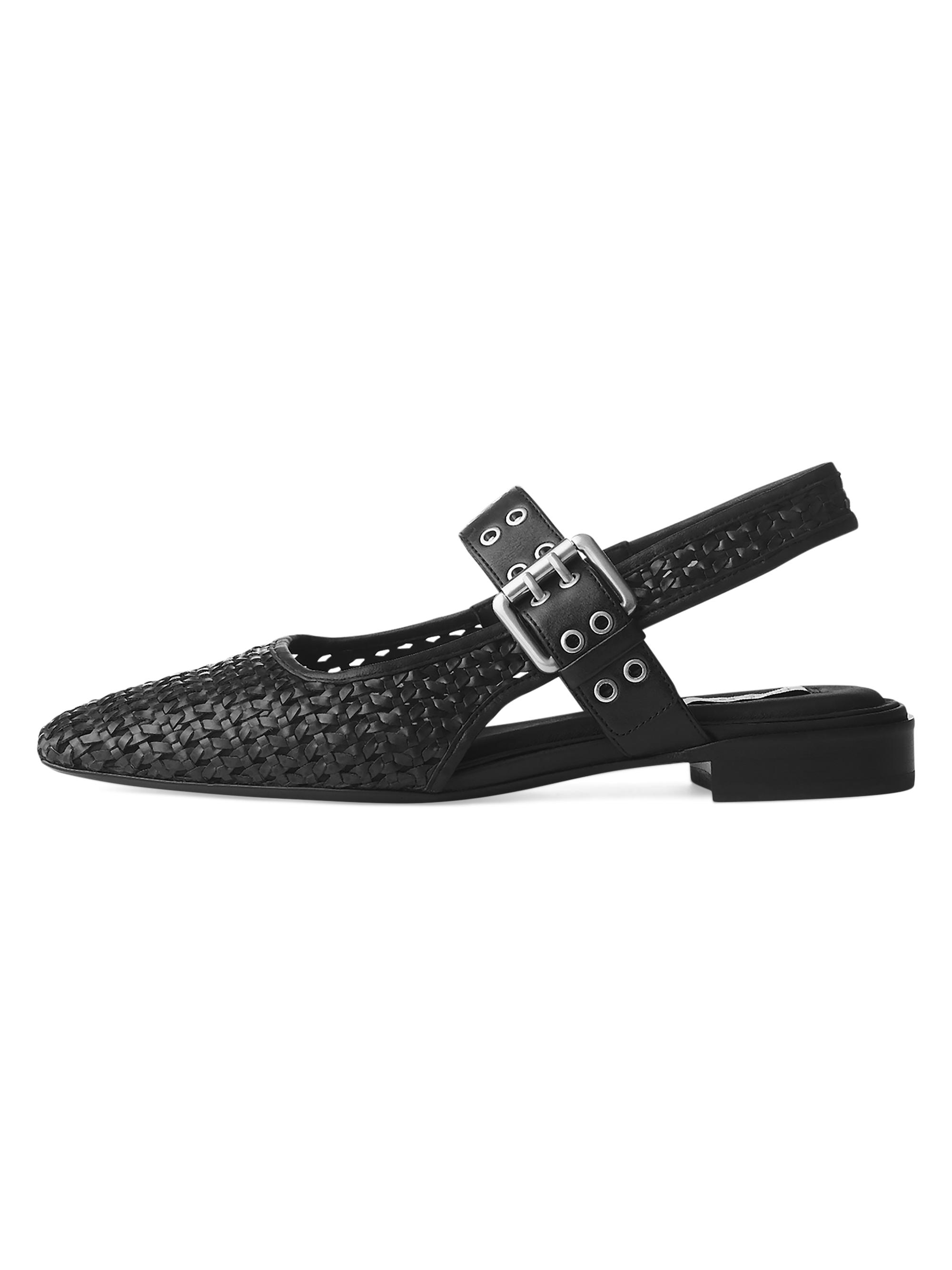 rag & bone Women's Astra Cotton Woven Slingback Flats - Black