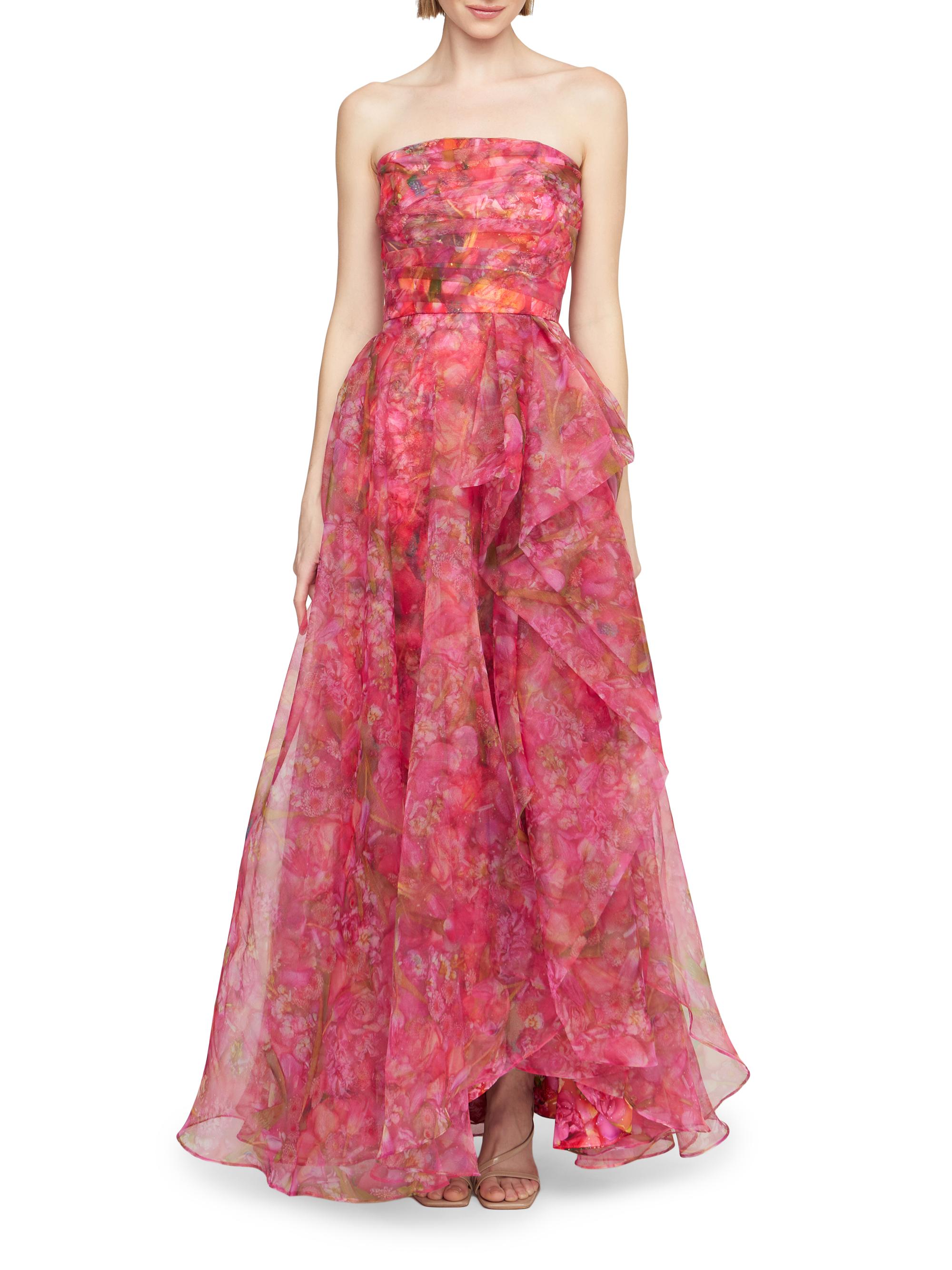 Theia Women's Taytum Floral Organza Strapless Gown - Hydra Floral