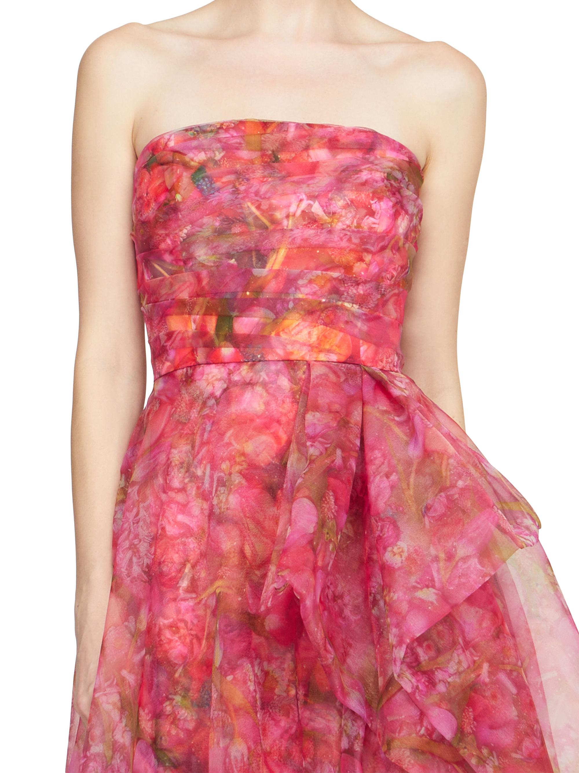 Theia Taytum Floral Organza Strapless Gown | Saks Fifth Avenue