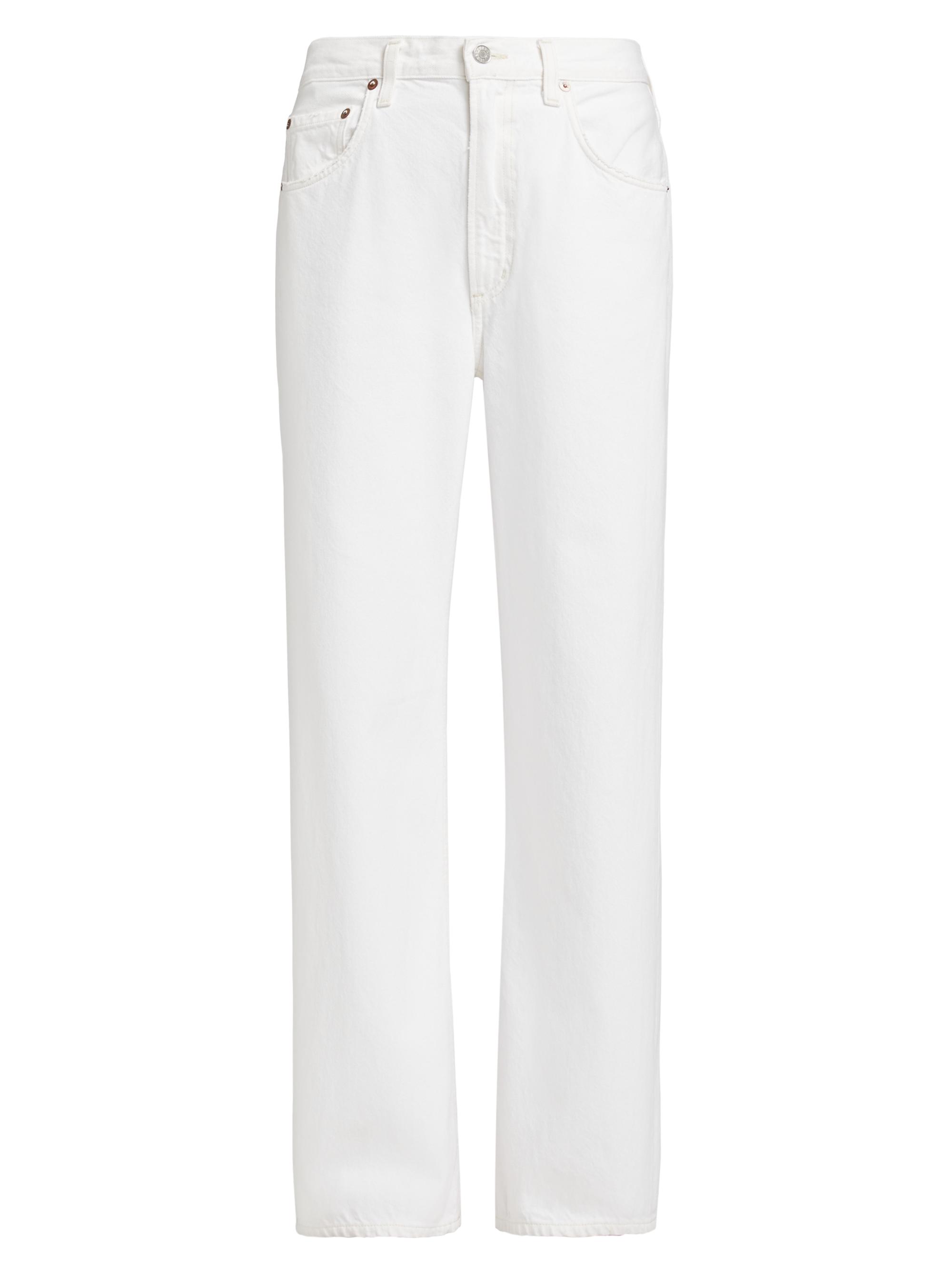 Agolde Women's Low-Rise Baggy Jeans - Milkshake White