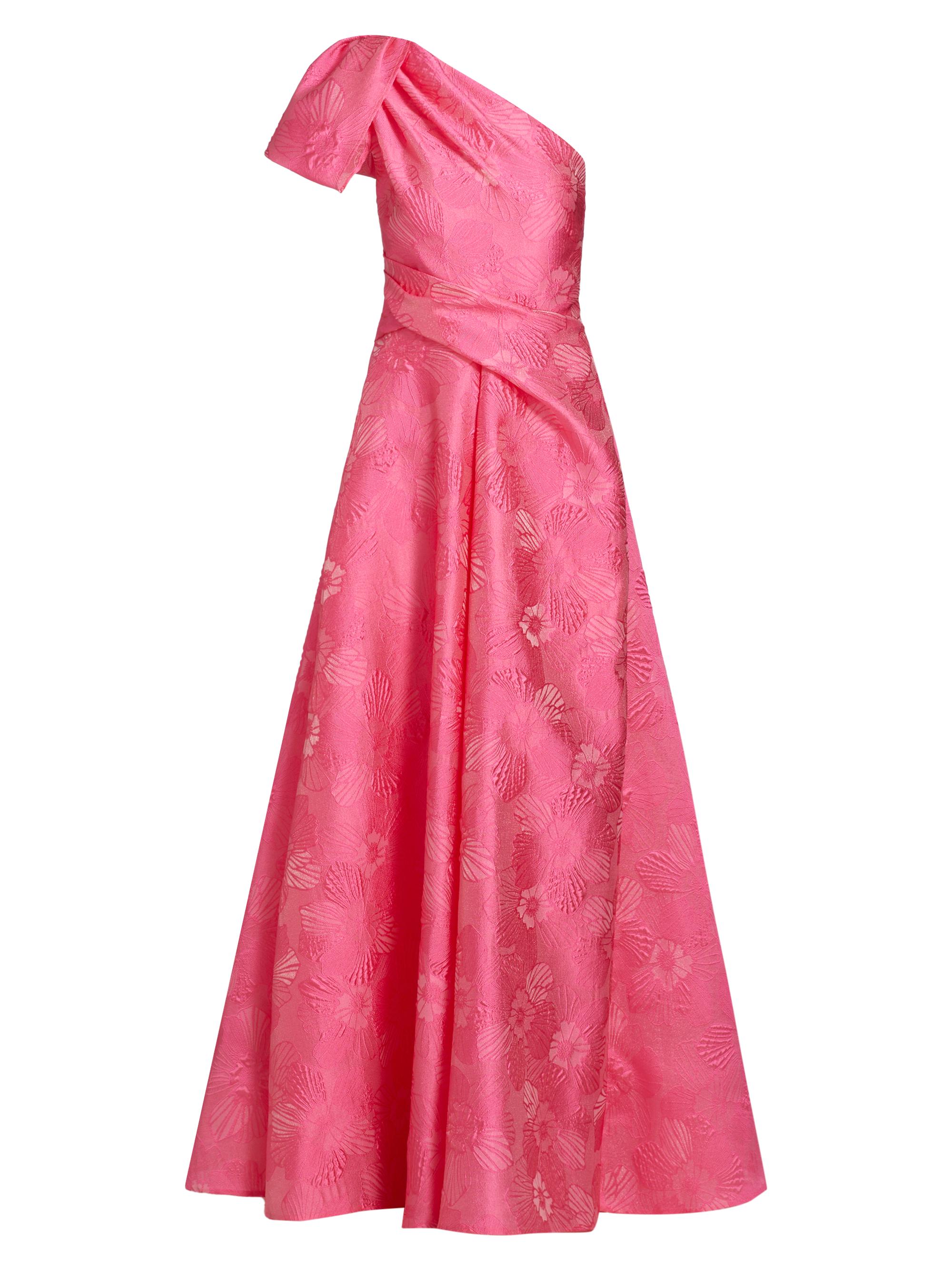 Talbot Runhof Women's Floral Jacquard One-Shoulder Gown - Opera