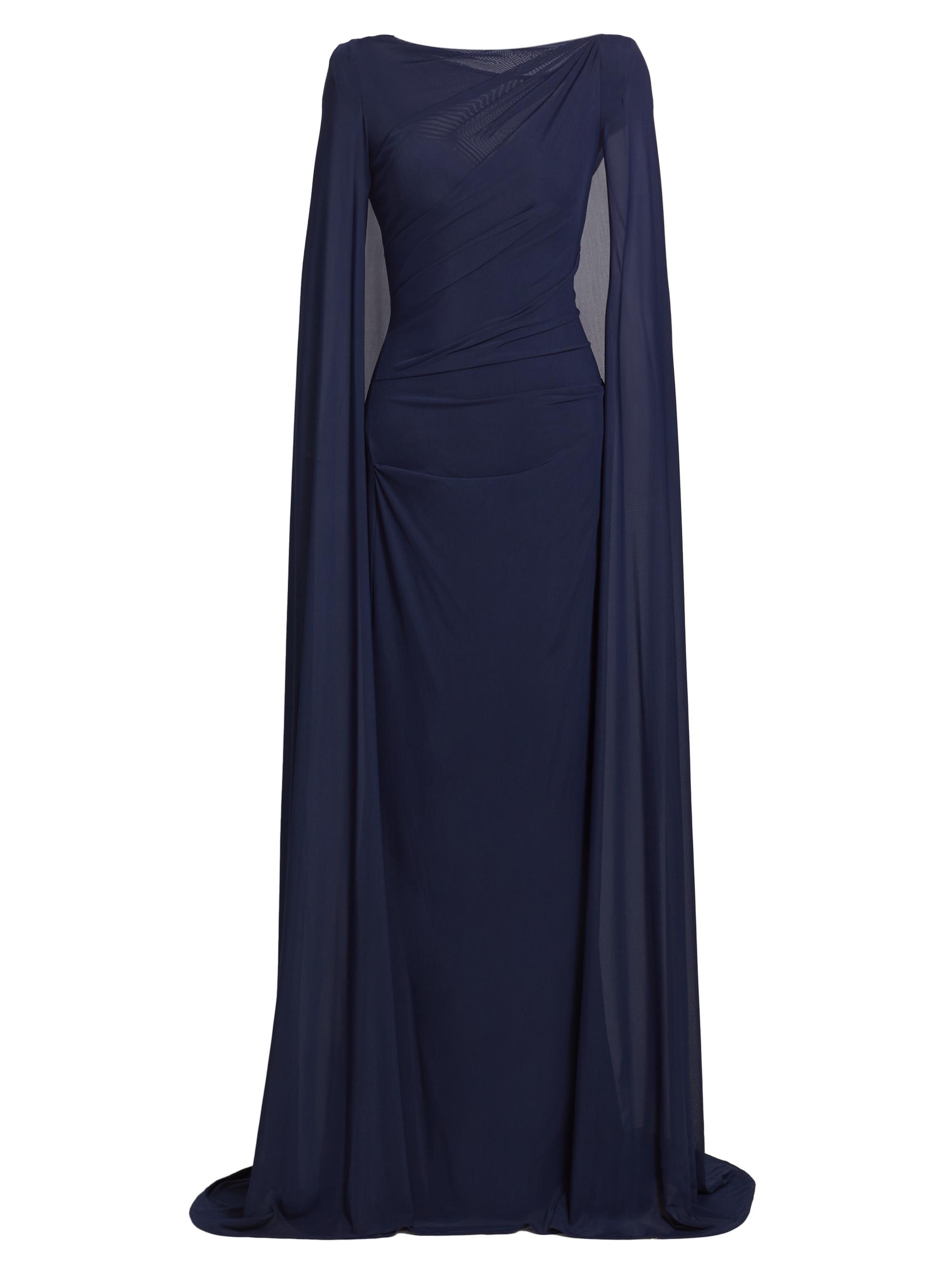 Talbot Runhof Tulle Ruched Cape Gown Saks Fifth Avenue