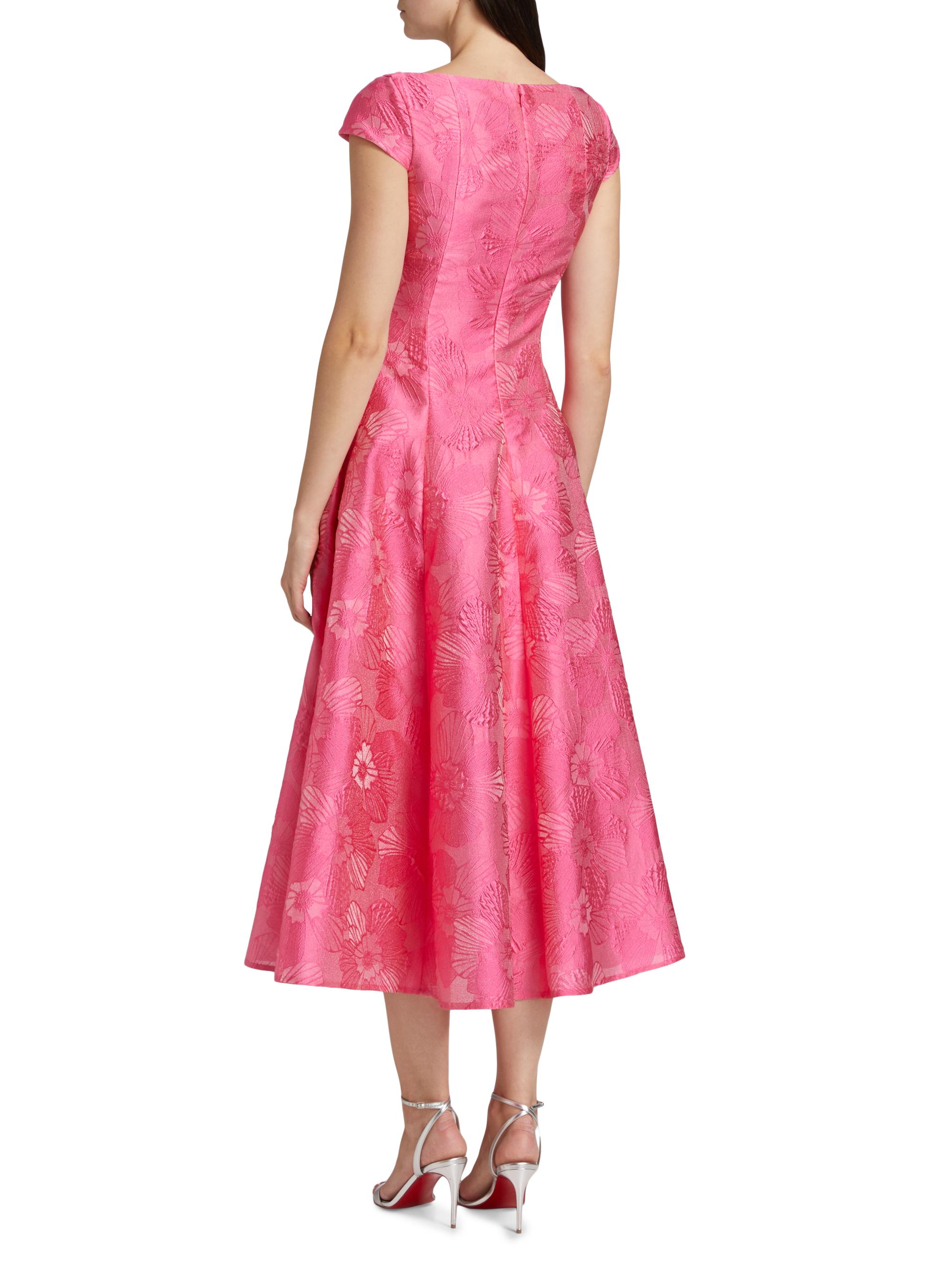 Talbot Runhof Floral Jacquard Midi-Dress | Saks Fifth Avenue