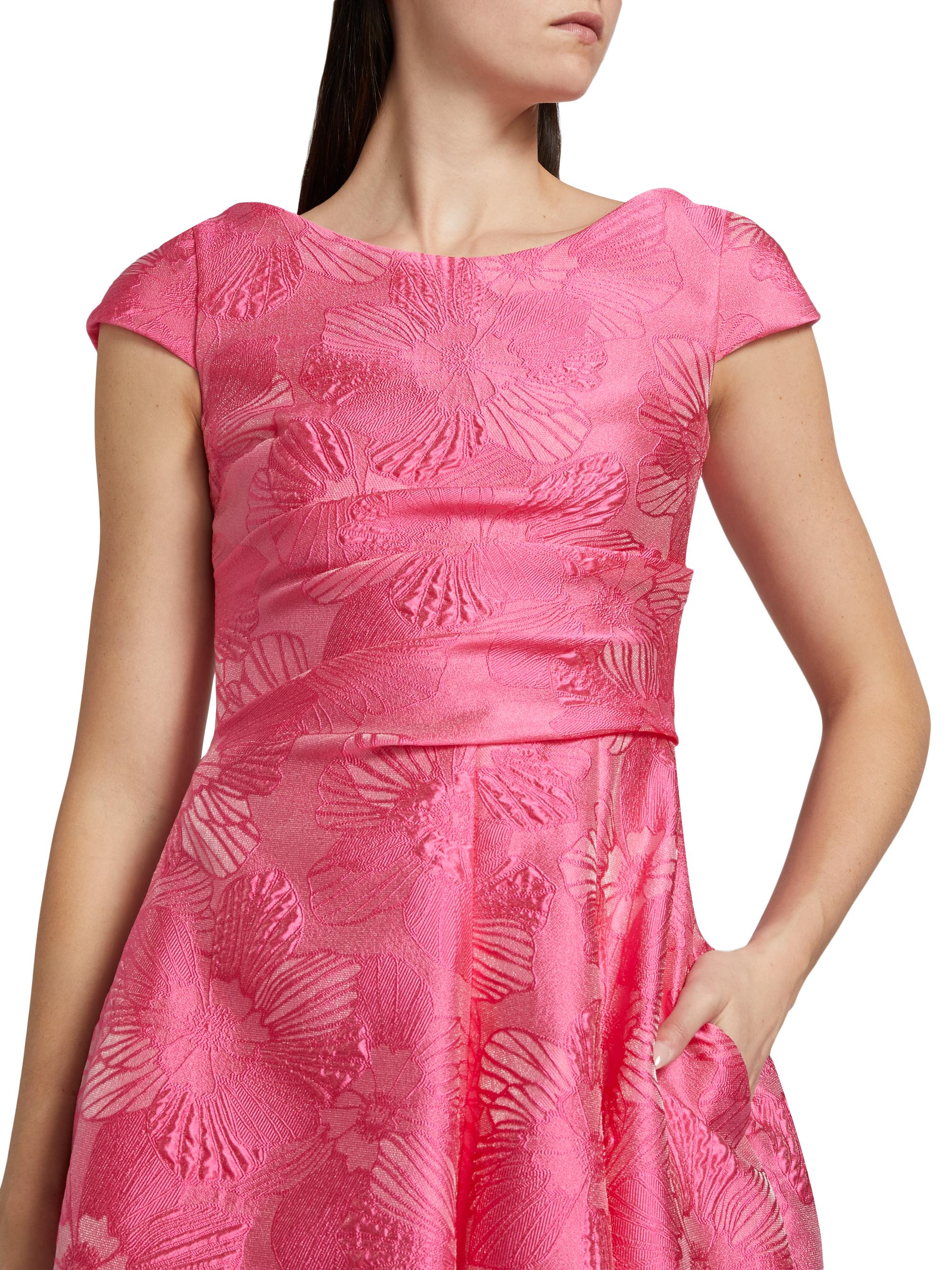 white christmas dresses Kaiya Floral Jacquard Satin Midi Dress