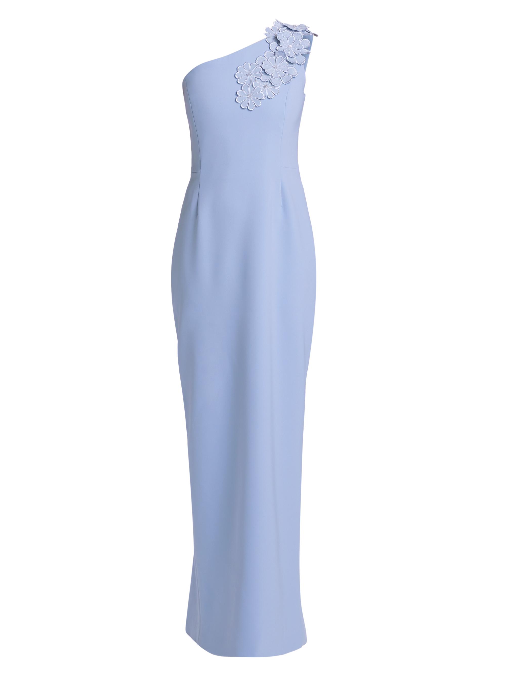 Catherine Regehr Women's Barcelona Floral Appliqué One-Shoulder Gown - Blue