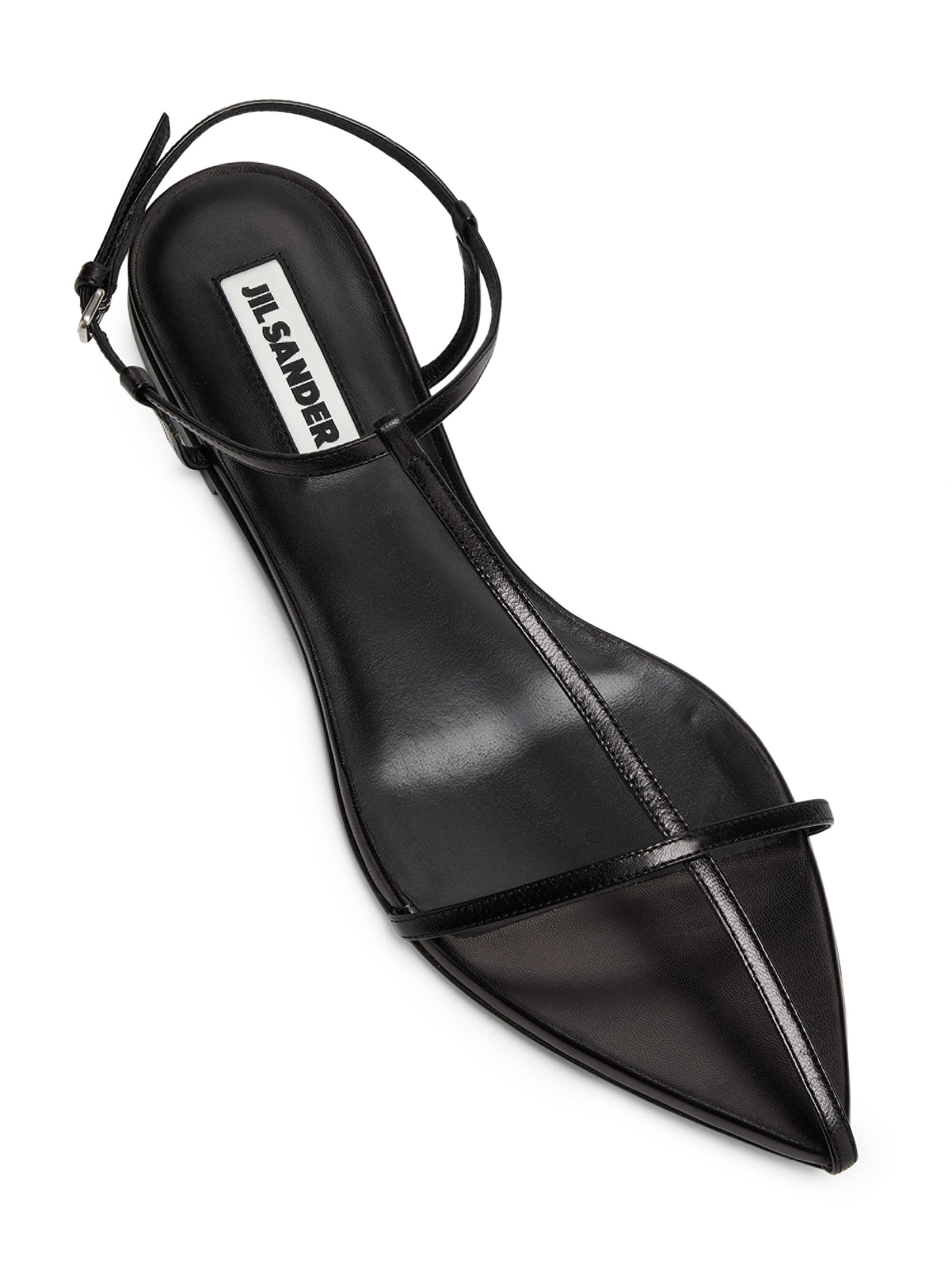 Jil Sander T-Strap Leather Sandals | Saks Fifth Avenue
