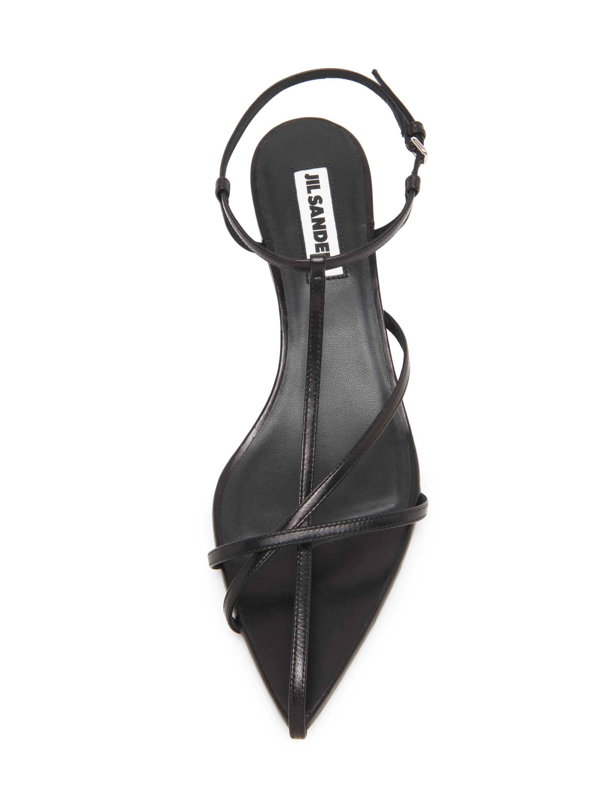Jil Sander Strappy 35MM Leather Kitten Heel Sandals | Saks Fifth