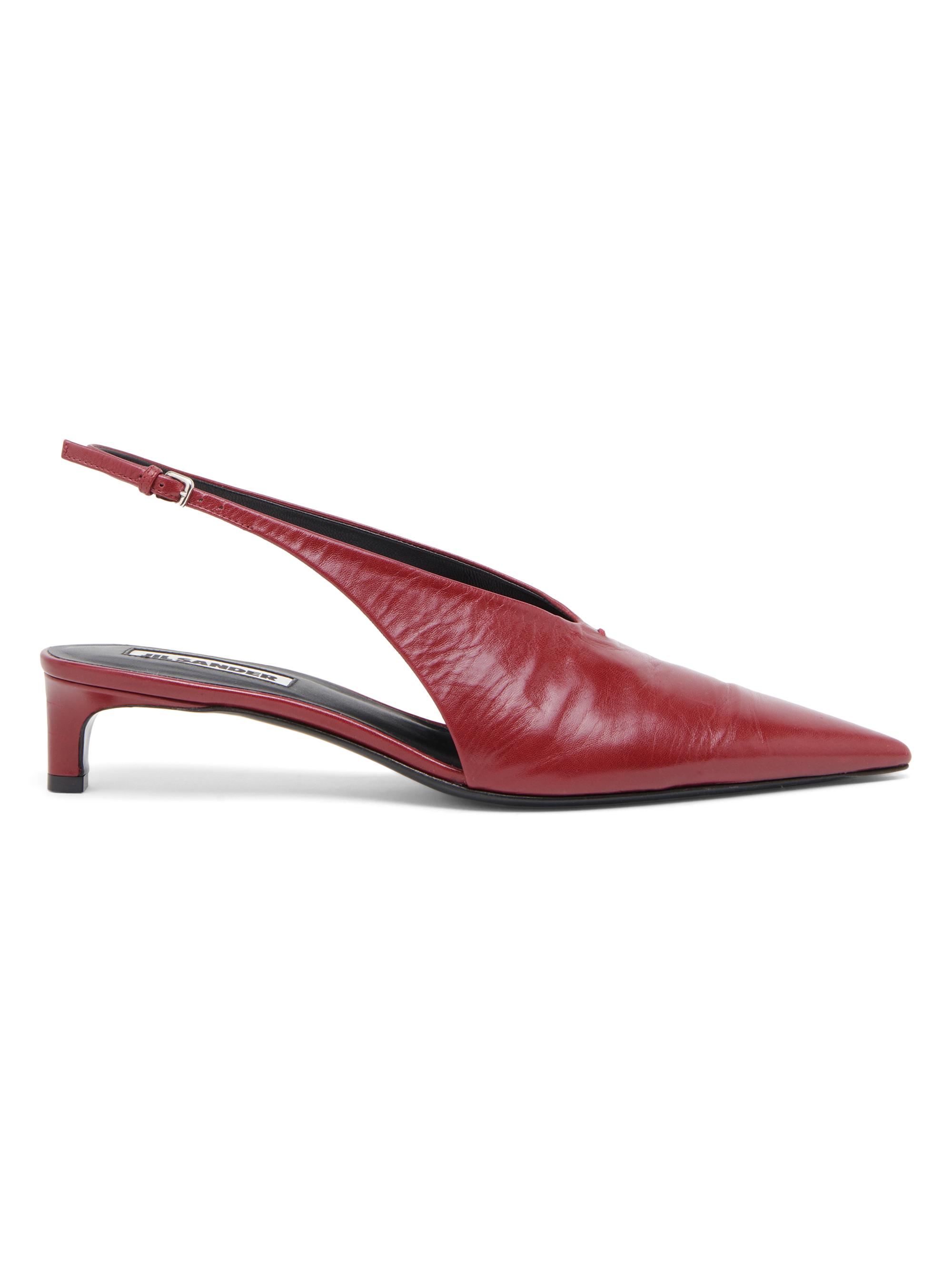 Jil Sander Women's 40MM Leather Slingback Pumps - Cedar Red