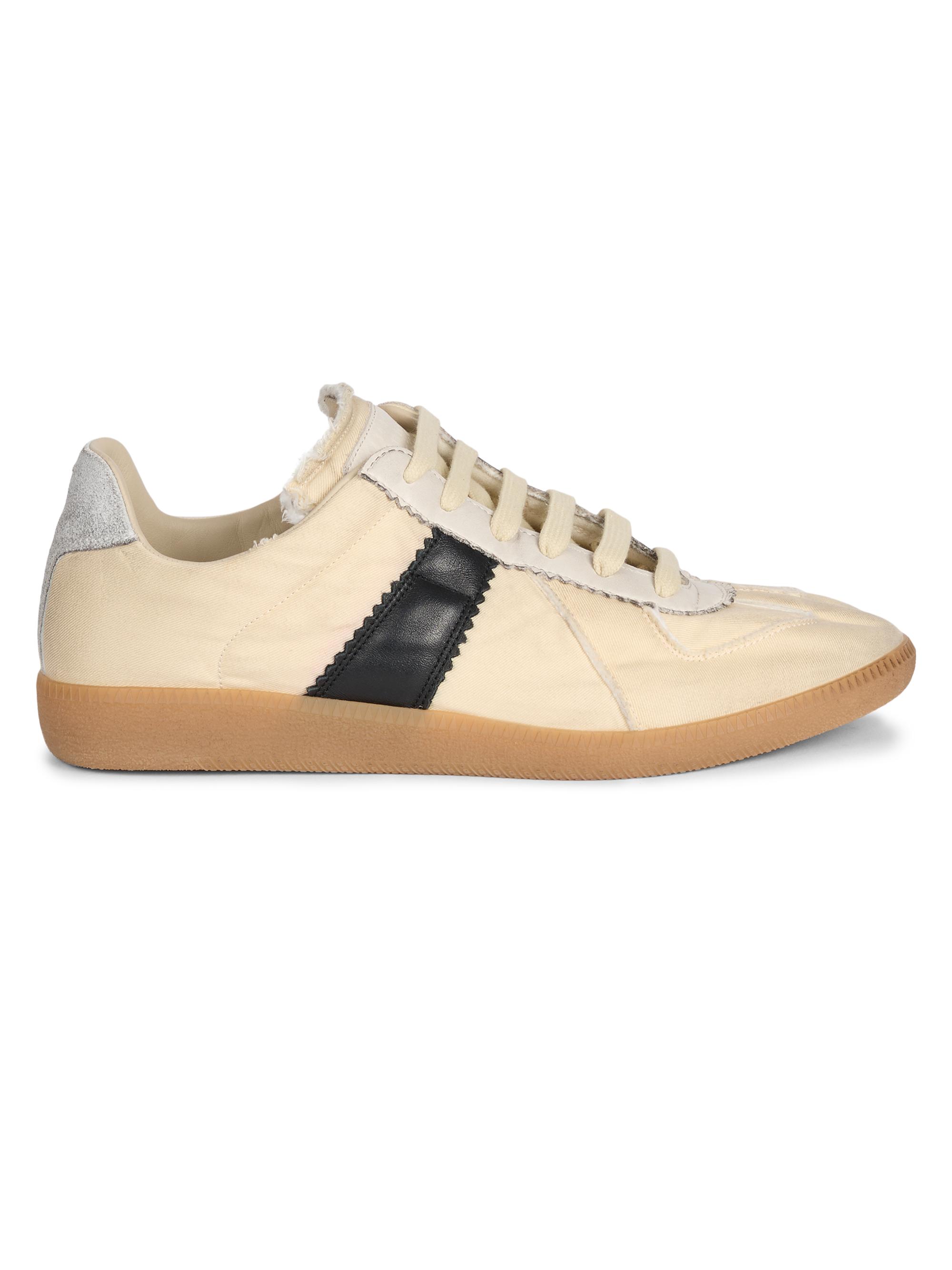 Maison Margiela Men's Replica Vintage-Inspired Low-Top Sneakers - Black Vintage