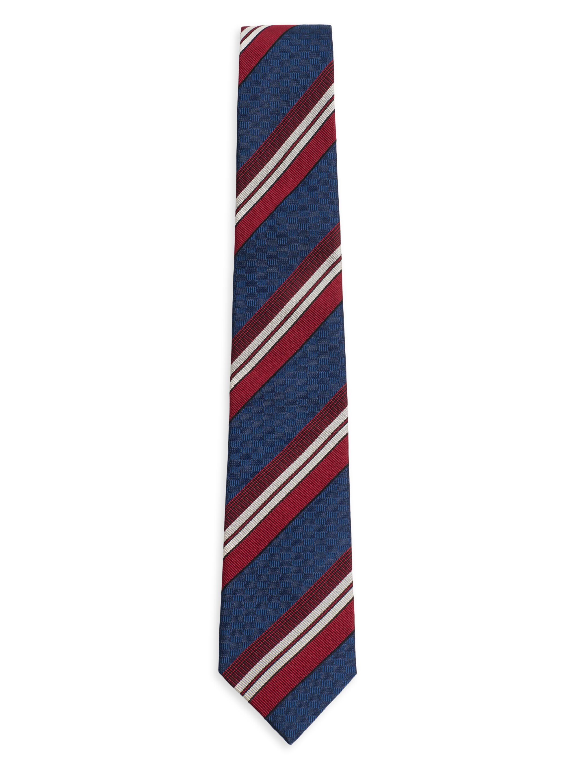 Valentino Garavani Men's Valentie Striped Silk Tie - Blue Maroon