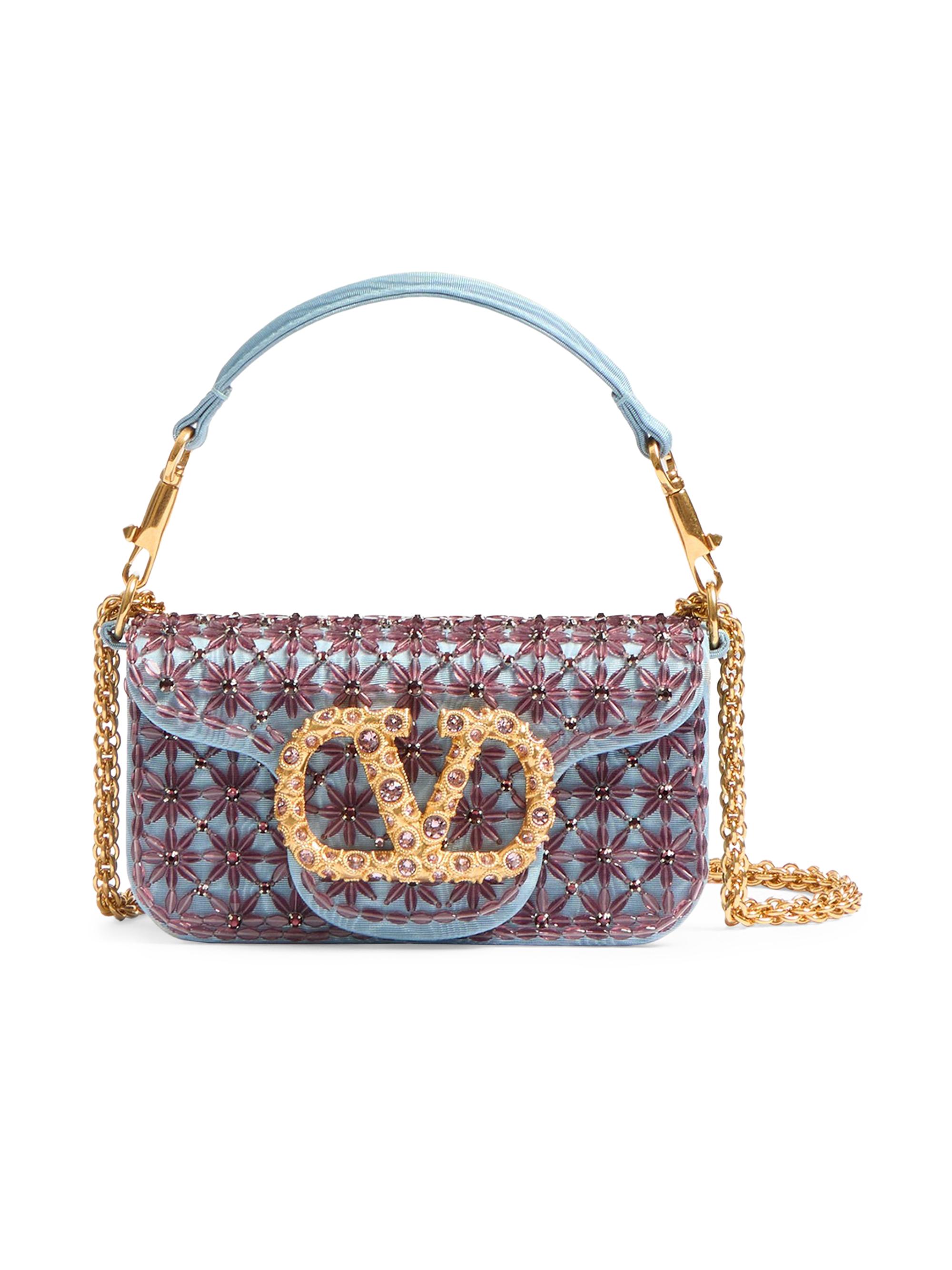 Valentino Garavani Locò Small Shoulder Bag Embroidered with Jewel